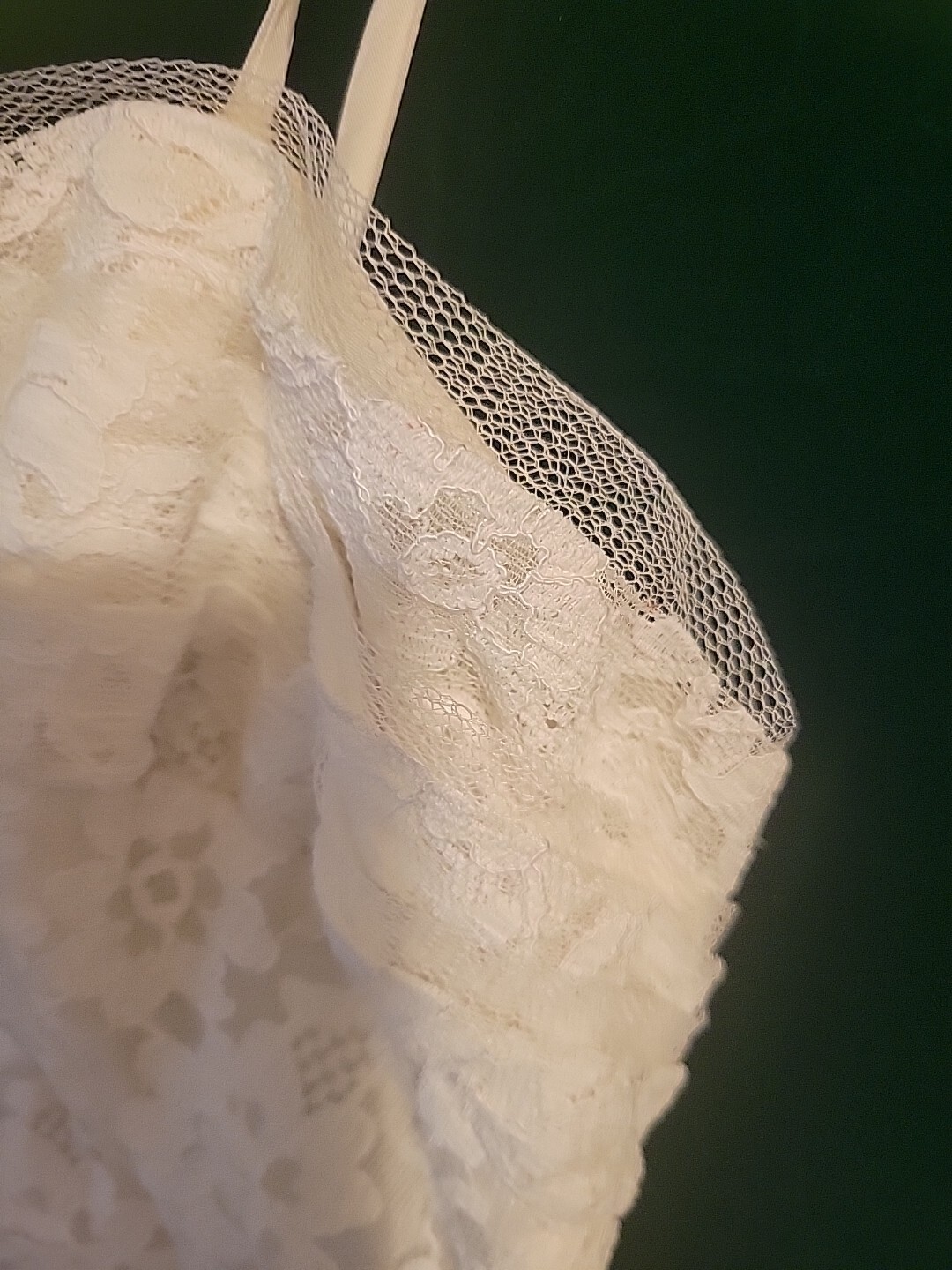 Real Vintage 50s Party Dress Corset Tulle Cream 32 XS