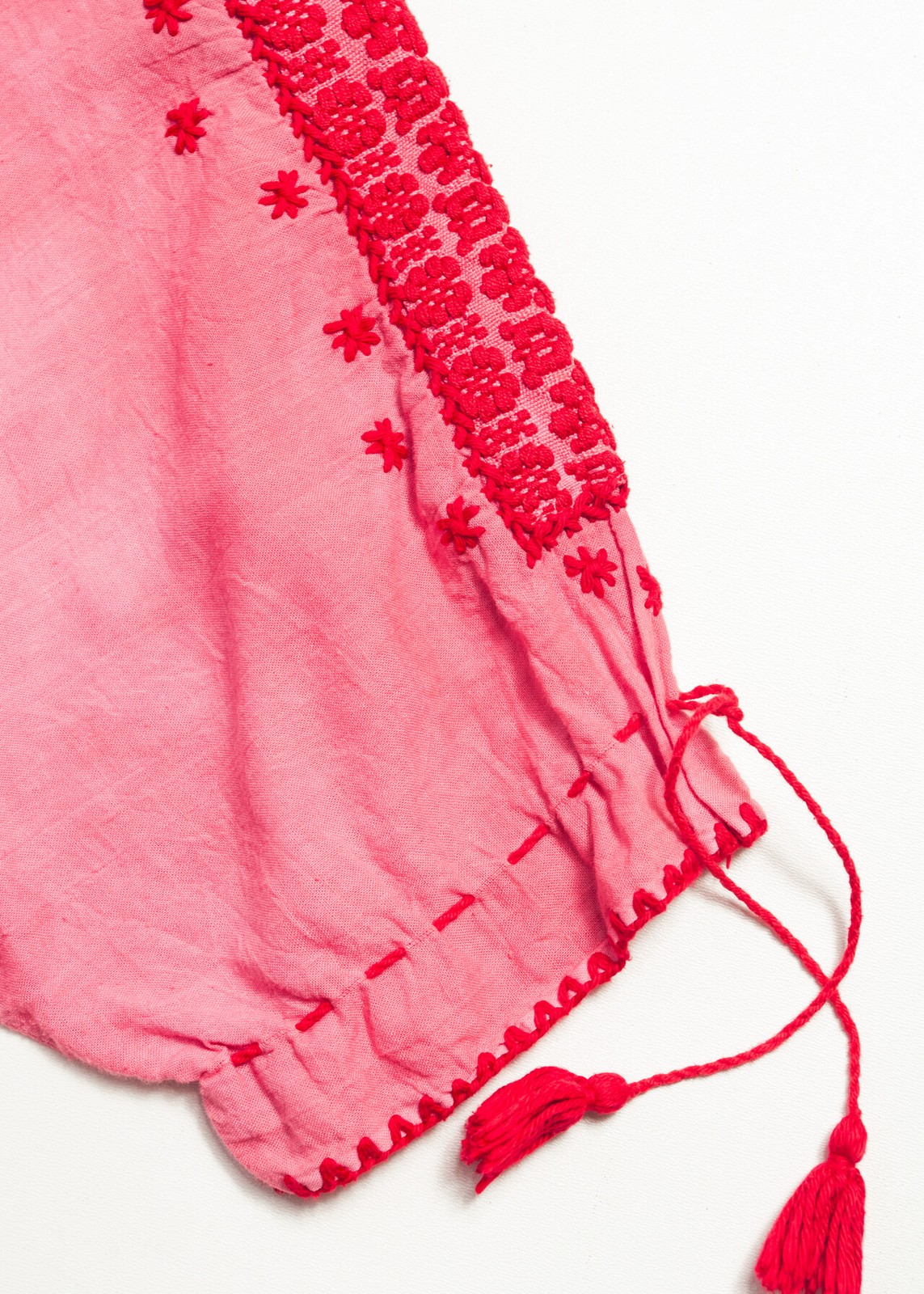 Vintage 30s Pink Hungarian Folk Embroidered Peasant Blouse Women Boho Top S