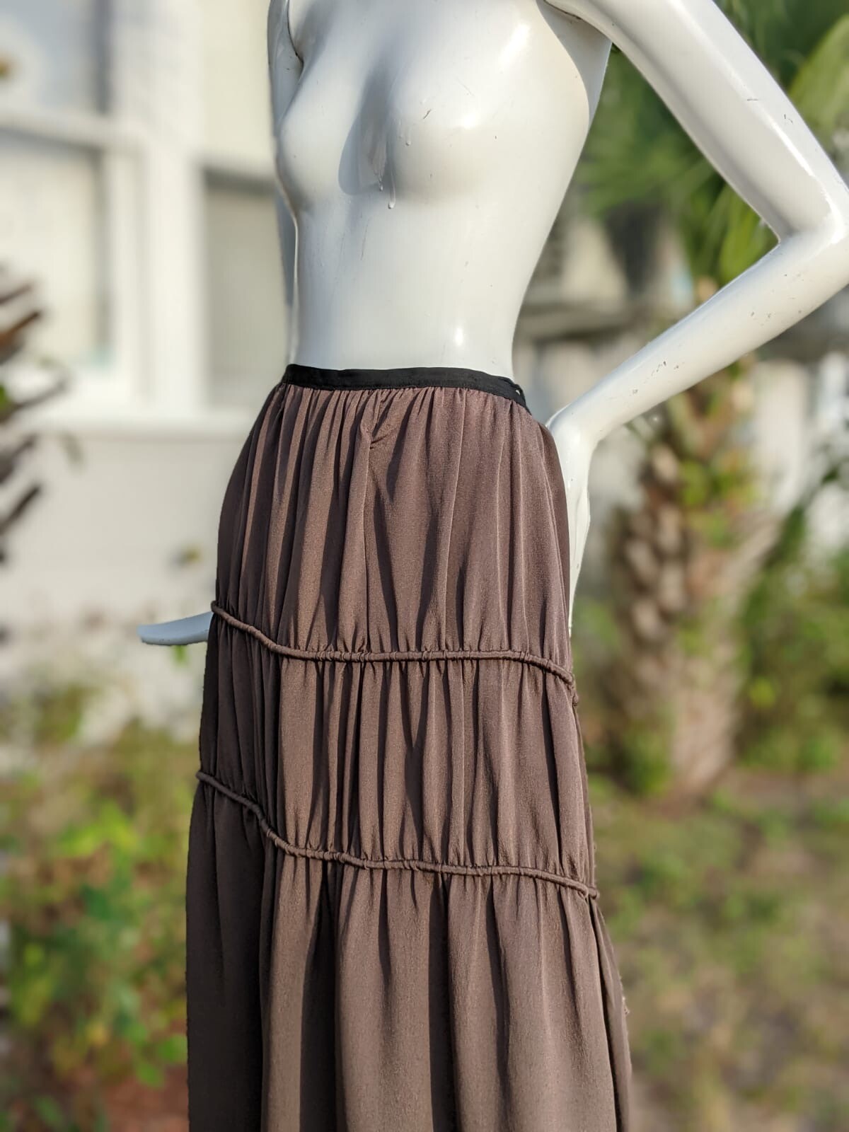 EDWARDIAN SILK CREPE SKIRT W PIPING 