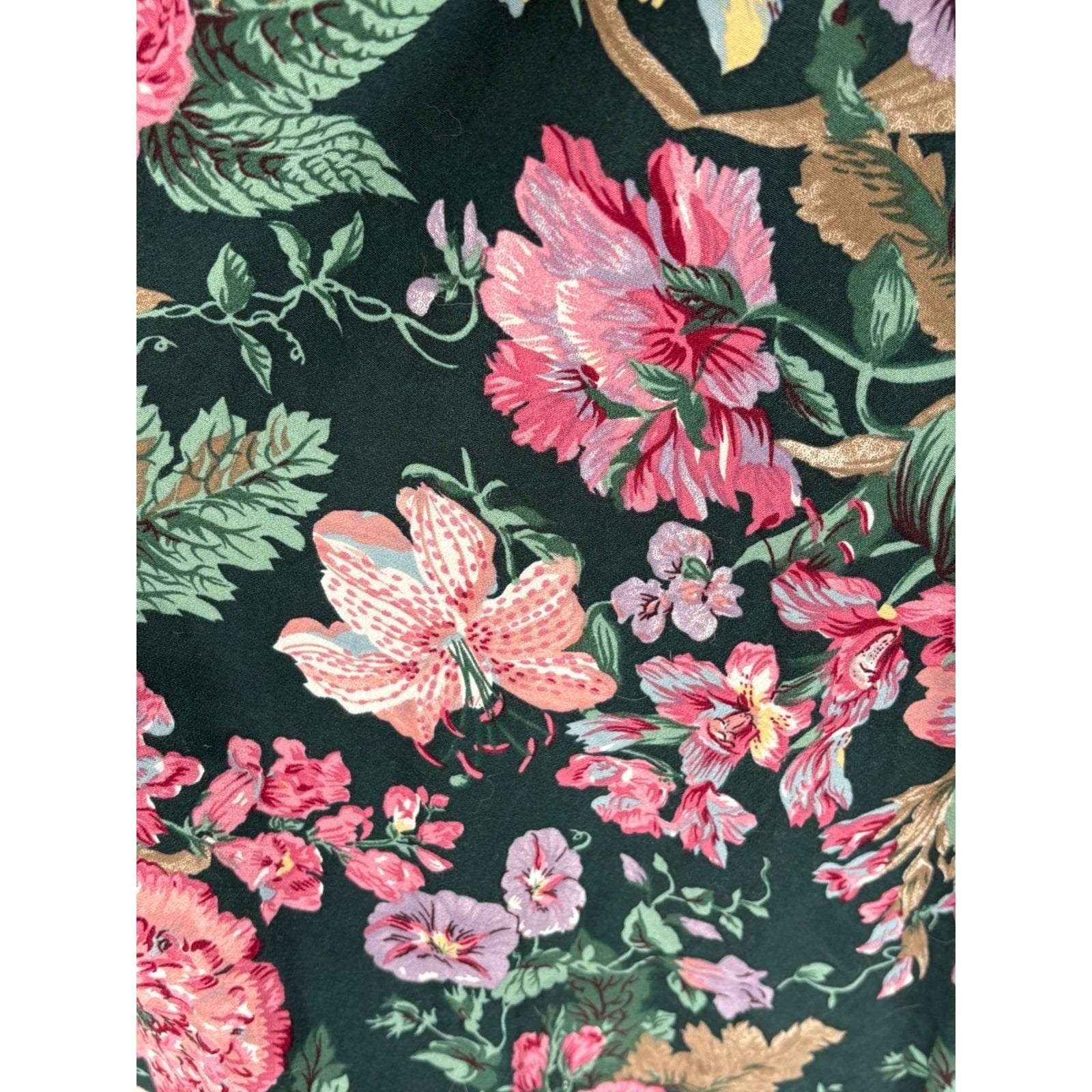 Vintage Lady Carol of New York Floral Midi Dress Green Belted 16
