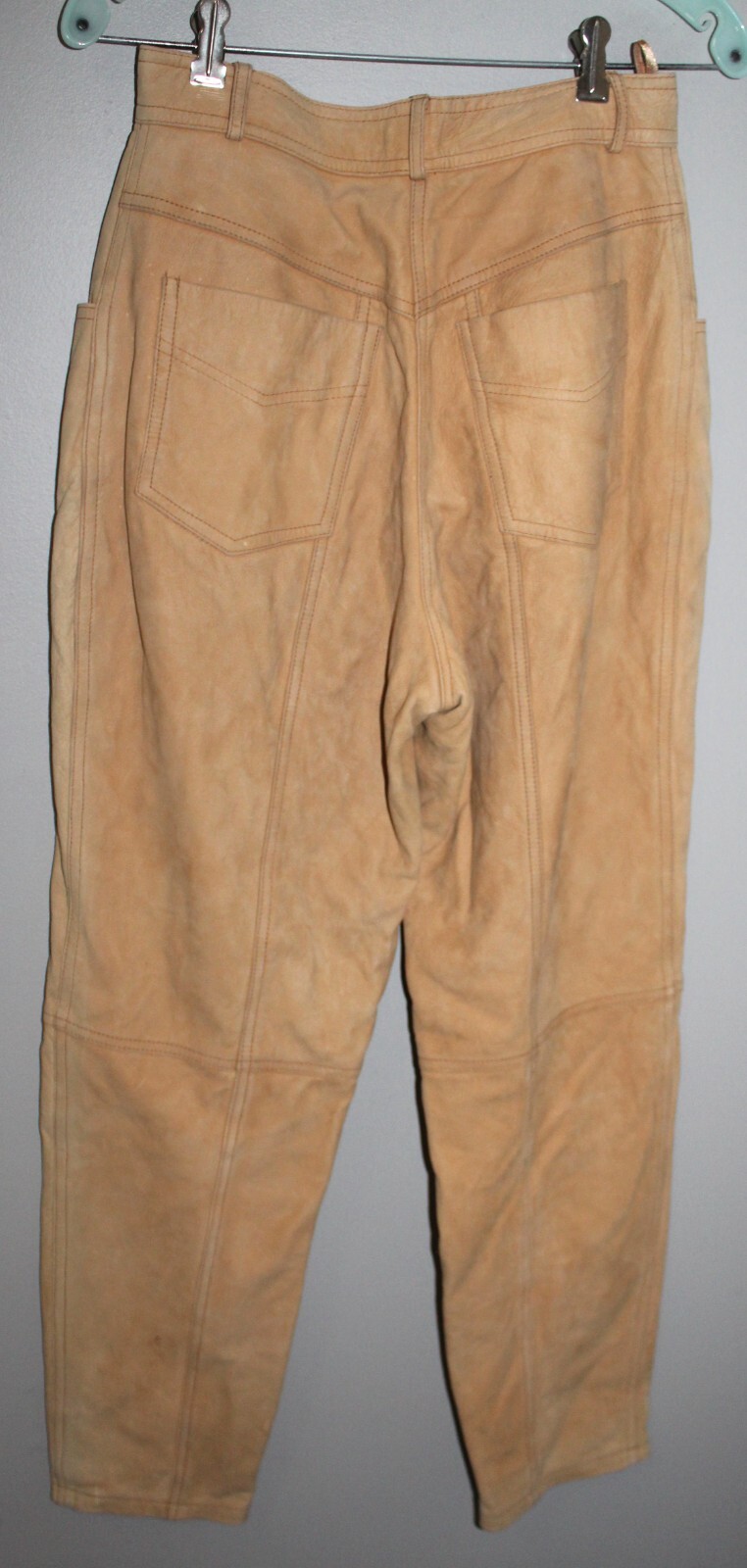 VINTAGE 80’S TOGETHER WOMEN’S BROWN LEATHER HIGH RISE HIPPIE PANTS SZ 10 L 28.5