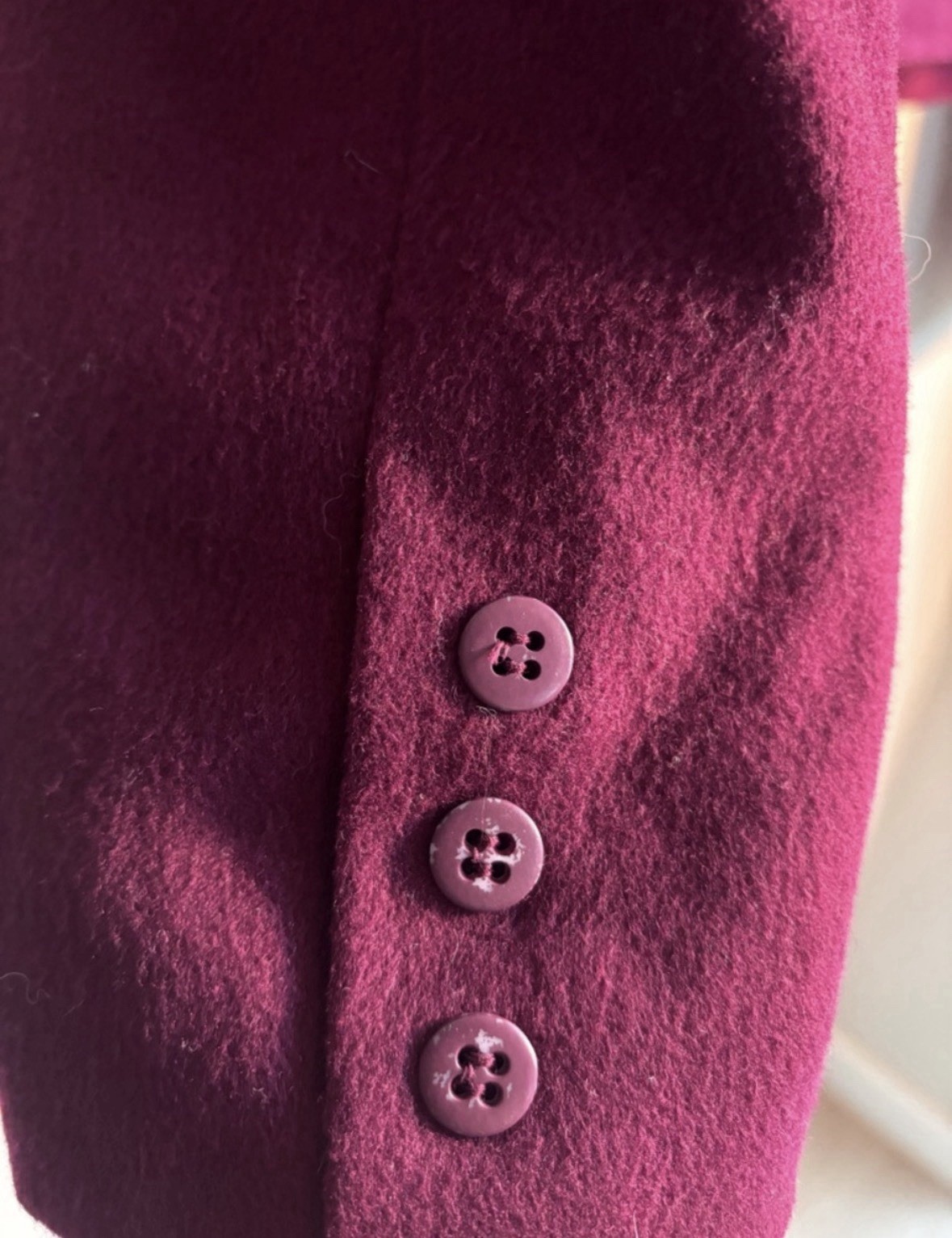 80s PERRY ELLIS Cropped Wool Jacket Ruffle Plum Purple Vintage sz10 modern small