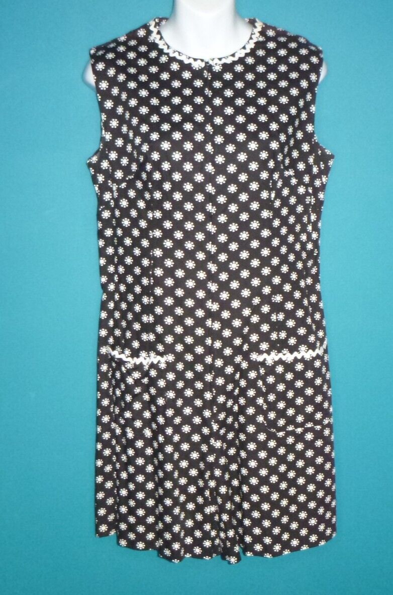 Vtg 70s Liberty Circle Zip Front Romper W/ Matching Button Front Skirt Sz L