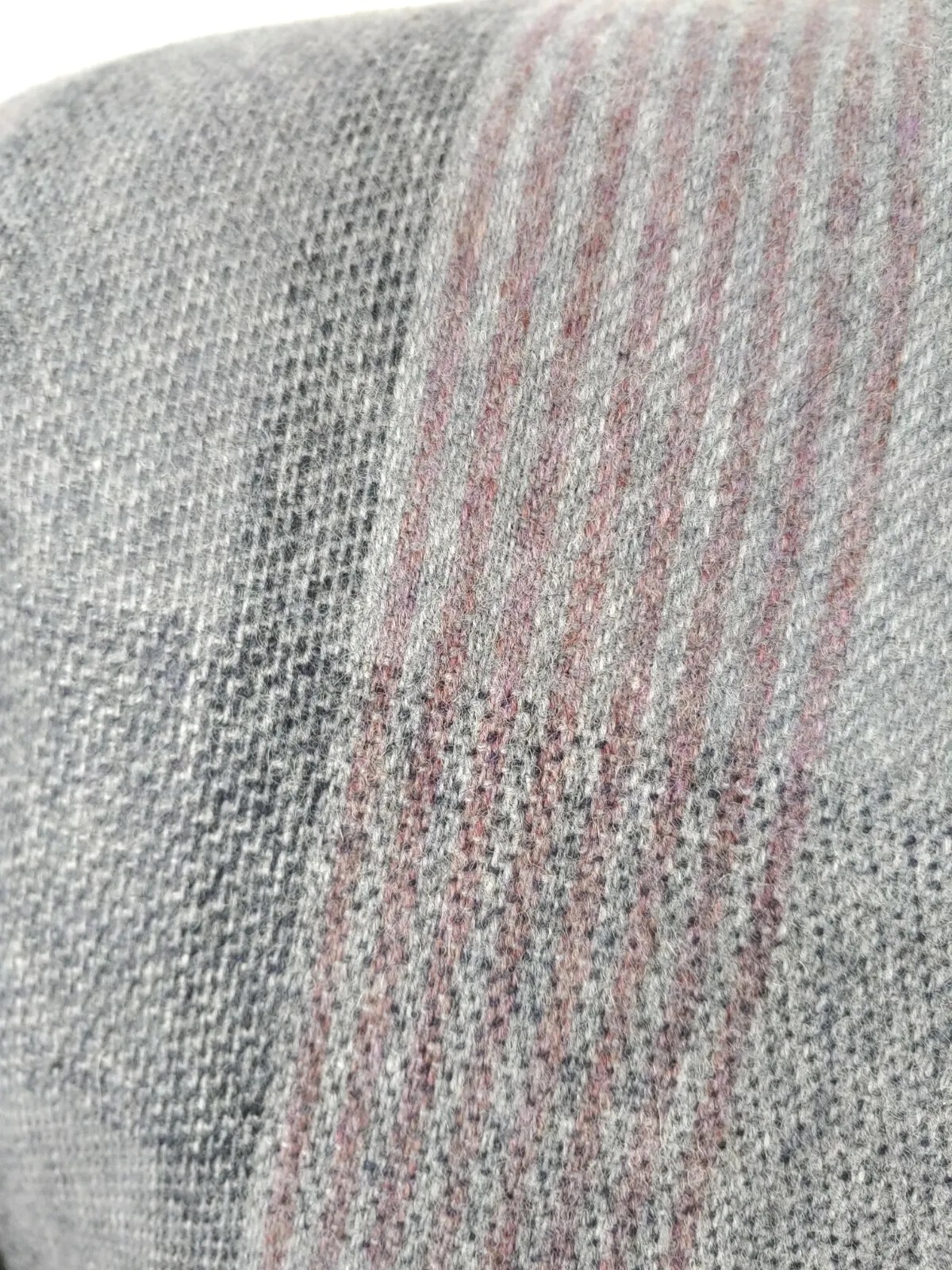 Vintage John Meyer Grey & Pink Plaid Collarless Wool Jacket Size 8