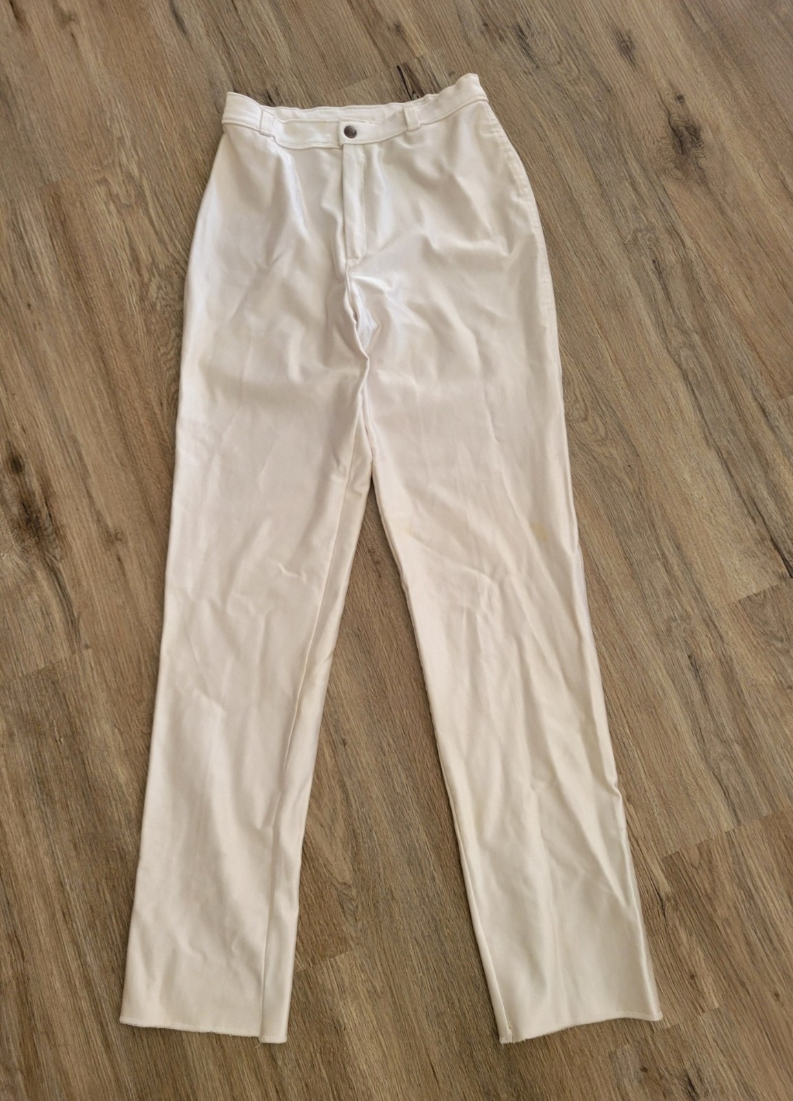 Vintage 1980s Glam Rock Shiny WHITE SPANDEX PANTS Unisex M Hair Metal Disco Punk
