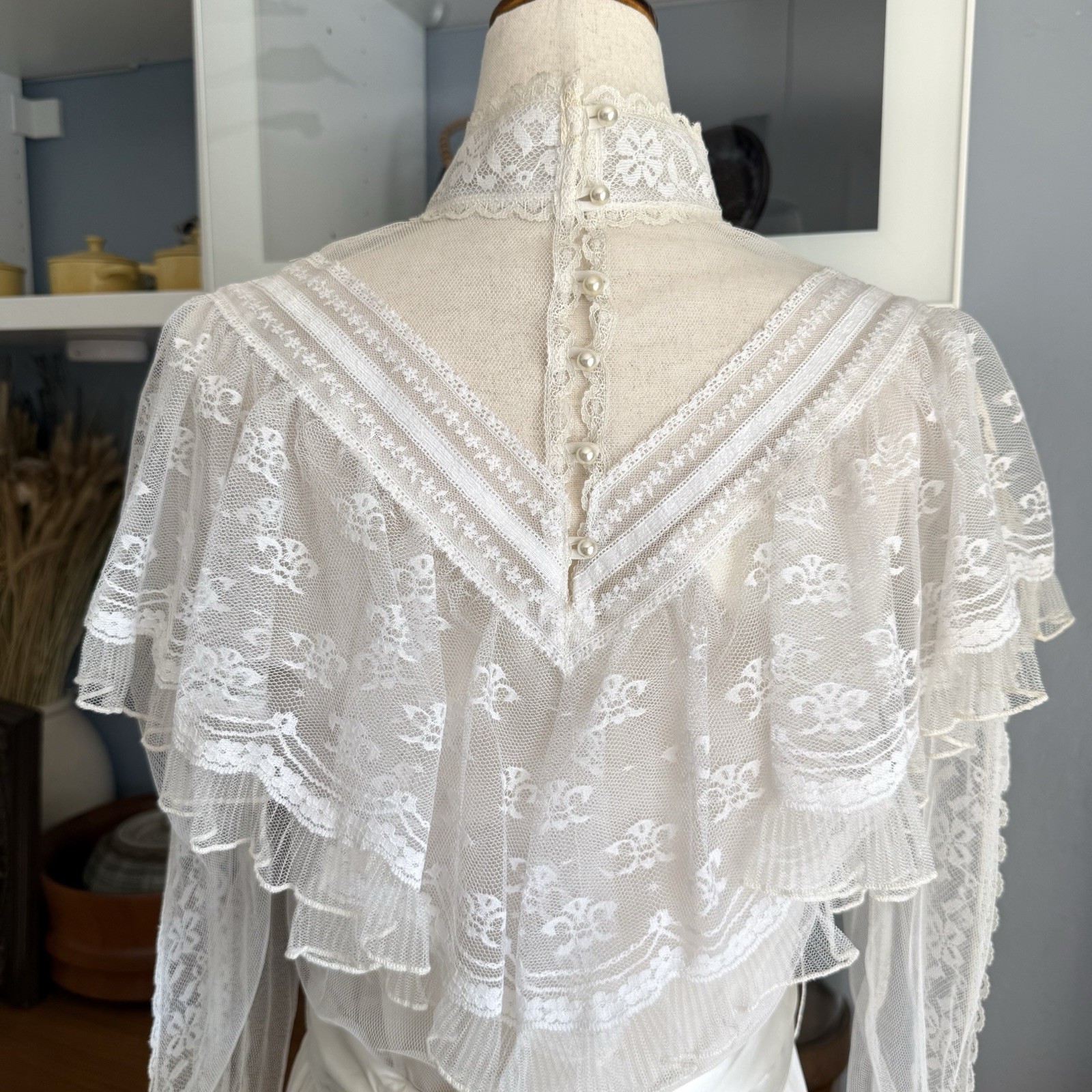 Vtg 80s Gunne Sax Romantic Renaissance Bridal Collection Prairie Lace Sz 9