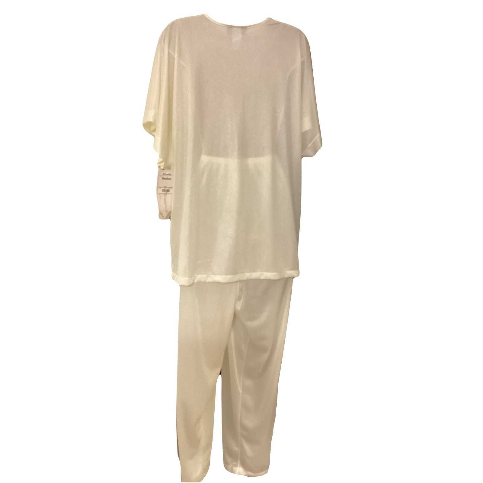 Vtg Soft Moments 2-Piece Pajama Set Pale Yellow Lace Sz M 1970s NOS NWT USA