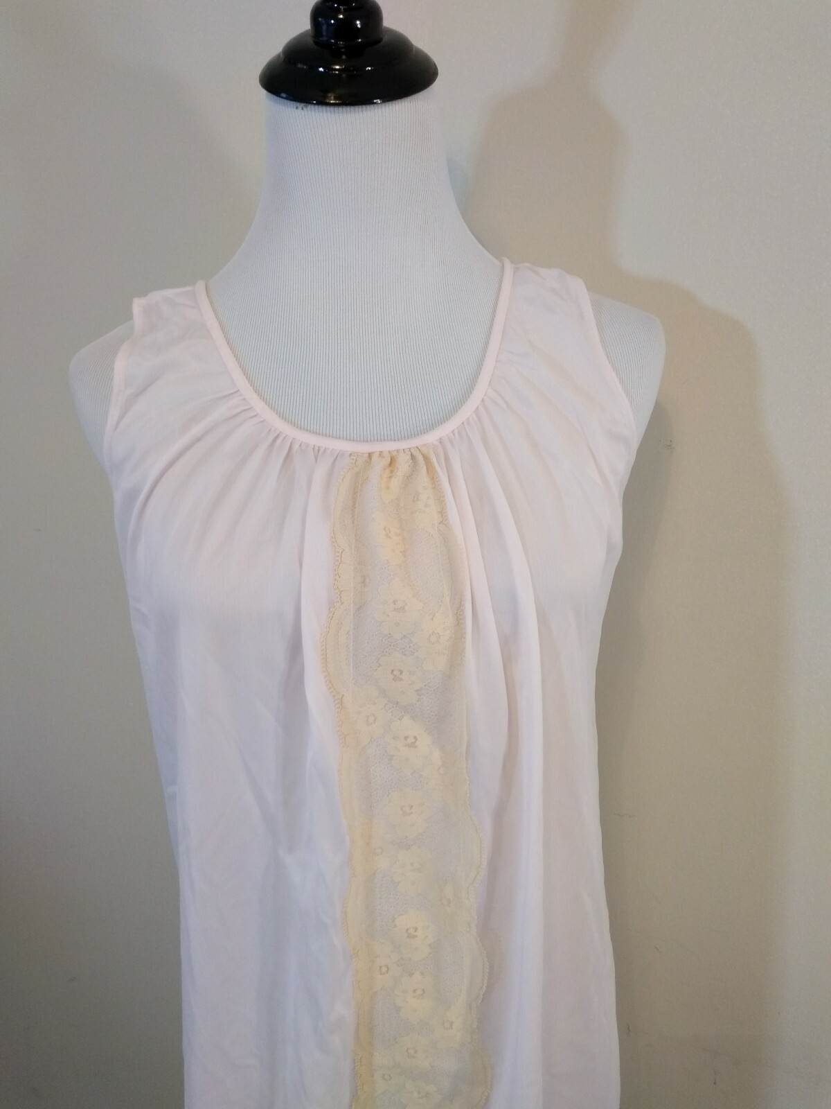 Vintage 60s Philmaid Satin Nightgown Women Small Pale Pink Nylon Sleeveless