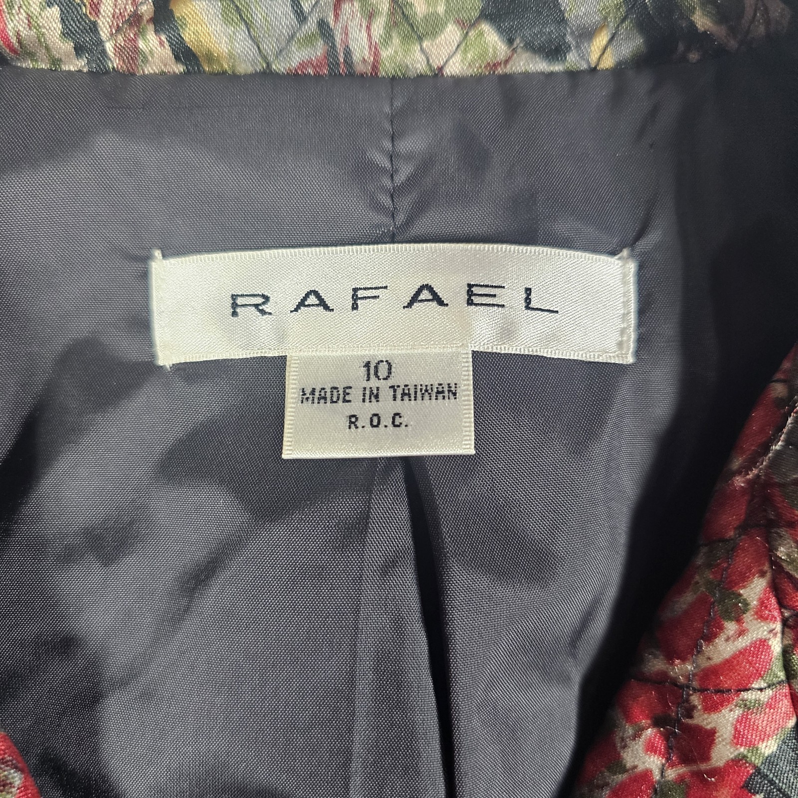Vintage 90s Rafael Quilted Patchwork Animal Print Jacket Women’s Medium Rare