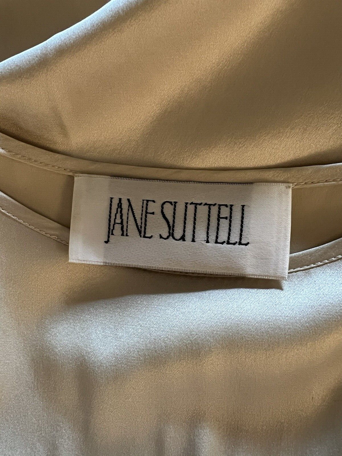 Vintage Jane Suttell made in USA Silk tunic top Ivory Moth O/S. d513