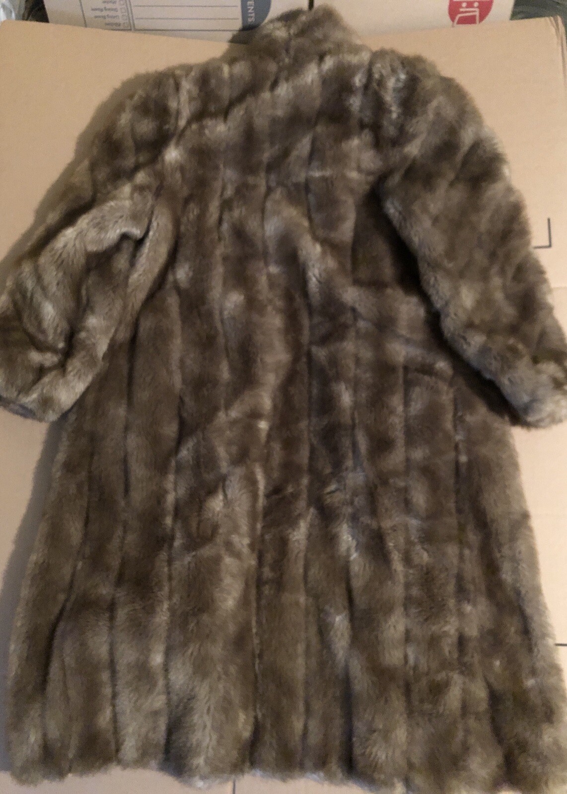 Vintage Faux Fur Ladies Coat Heavyweight Made In USA *Missing 2 Loops For Hooks