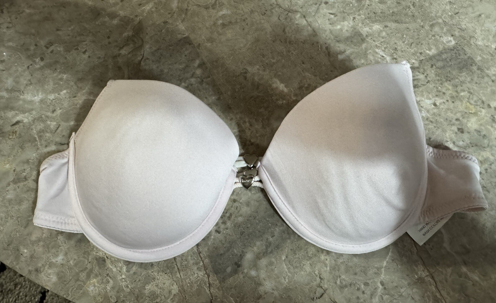VINTAGE PRINCESS HALTER BRA! 36 B. CLEAR HALTER STRAP . PINK