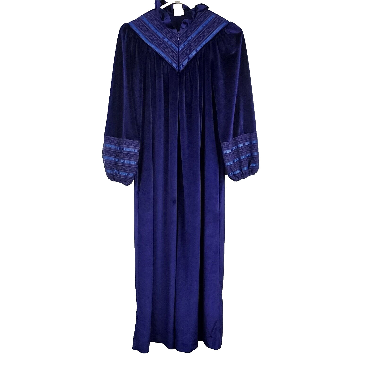Vtg Donna Richard for Gilligan O’Malley Sz Med Purple Velour Robe USA – FLAWS