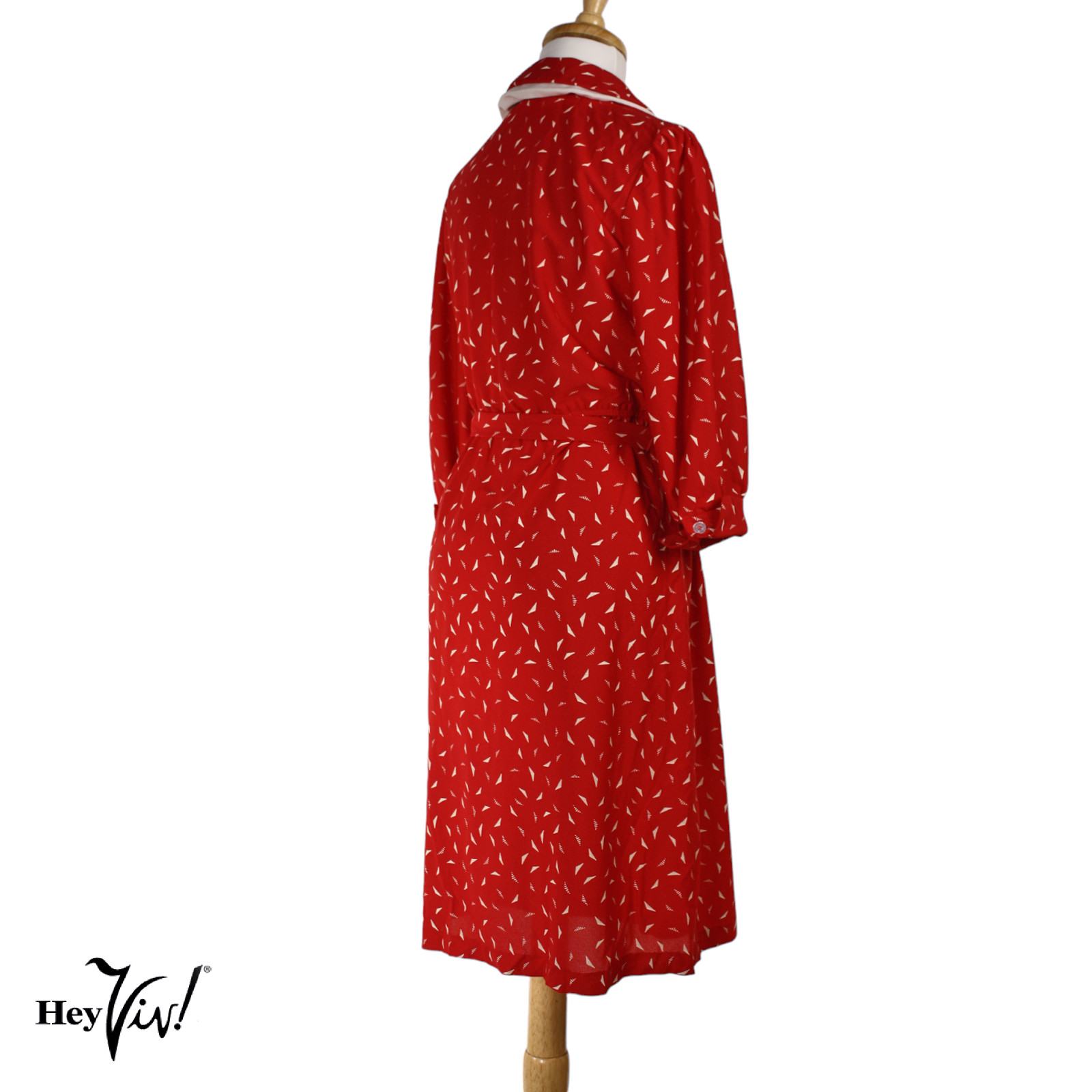 Vintage 70s Jen Jen Red & White Print Day Dress Peter Pan Collar Sz 10 – Hey Viv