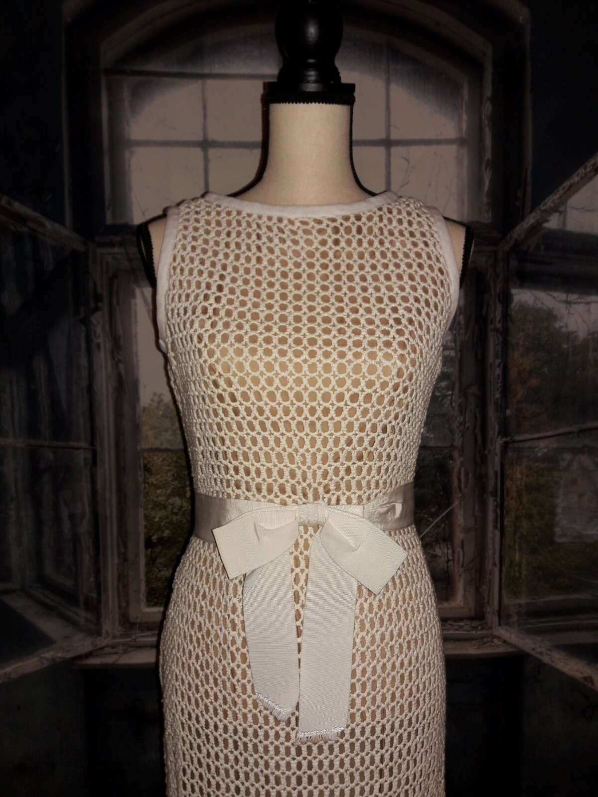 Vintage 70’s Pat Sandler for Pat’s Place Full Crochet Lace Maxi Dress Size 12