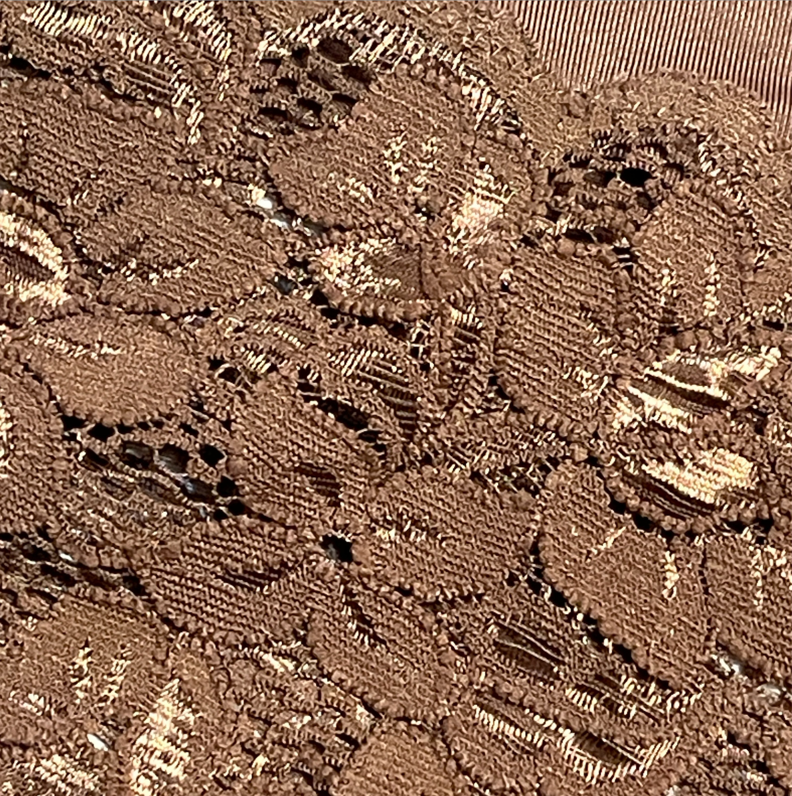 Vtg DELTA BURKE Lace Satin Polyester 9/2X Cheeky Dark Brown Boy Short Panties
