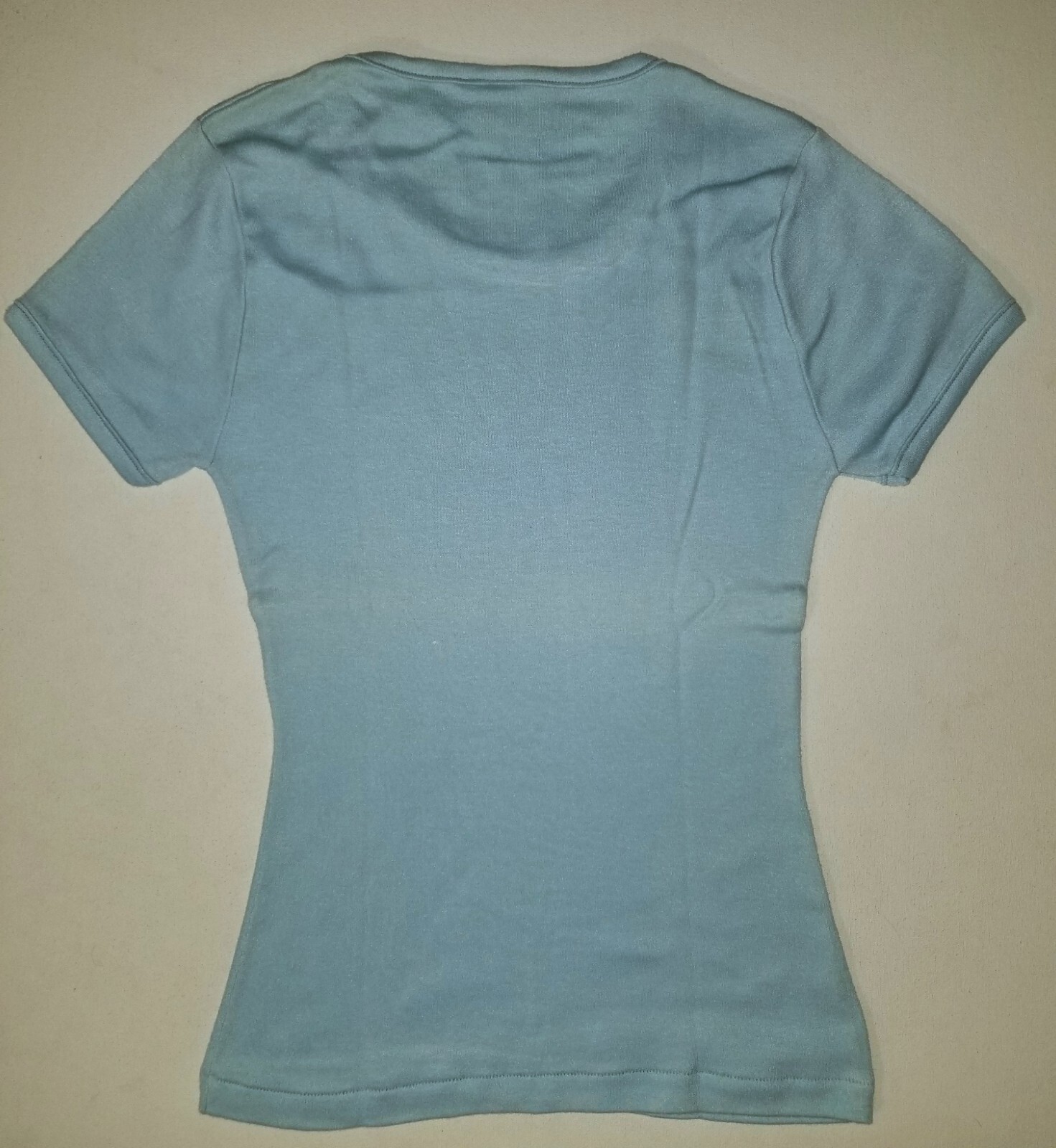 VTG 1980s DRAG BOAT RACING FUN TEES T-SHIRT V NECK WOMAN MEDIUM M TOP BLUE JET