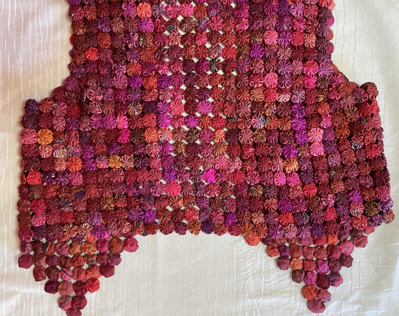 Vintage Art To Wear O/S Beautiful 1″ Yo-Yo Handmade Multicolor Cotton Vest, EUC