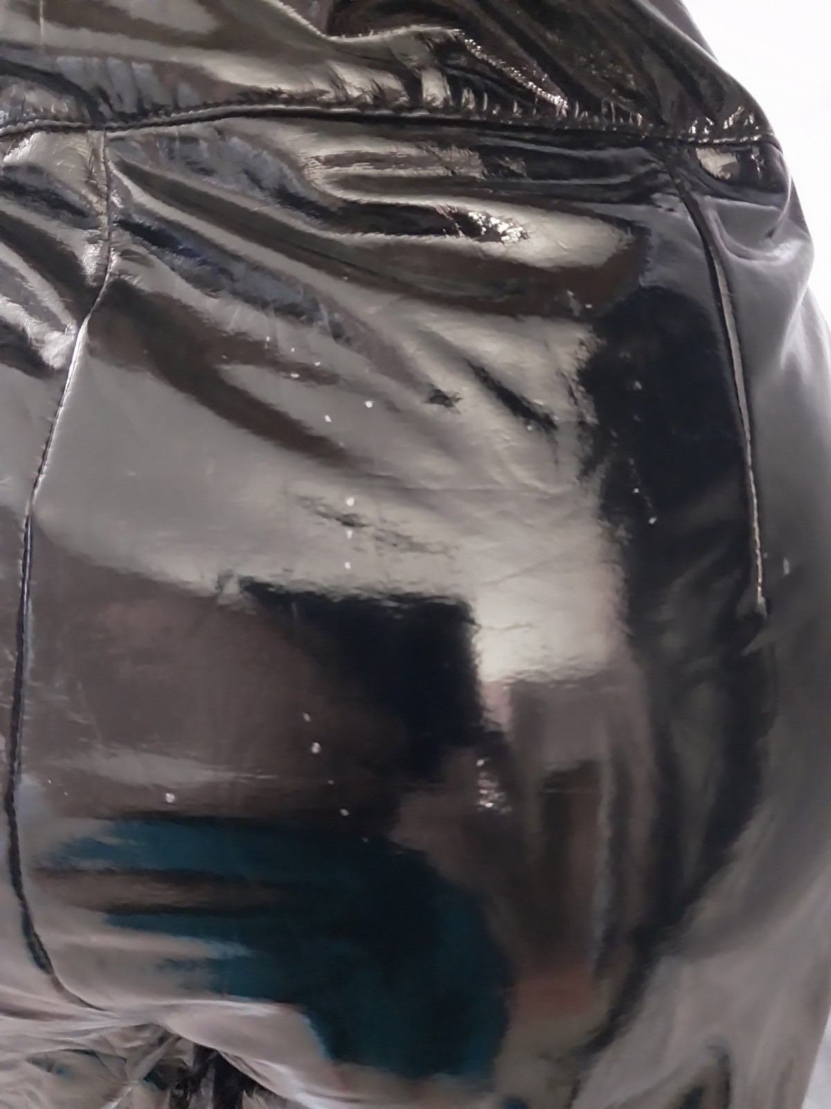 VTG RUBBA STICKY BOMBSHELL SHINY SILKY REFLECTIVE PANTS PVC VINYL GLOSSY 40/42