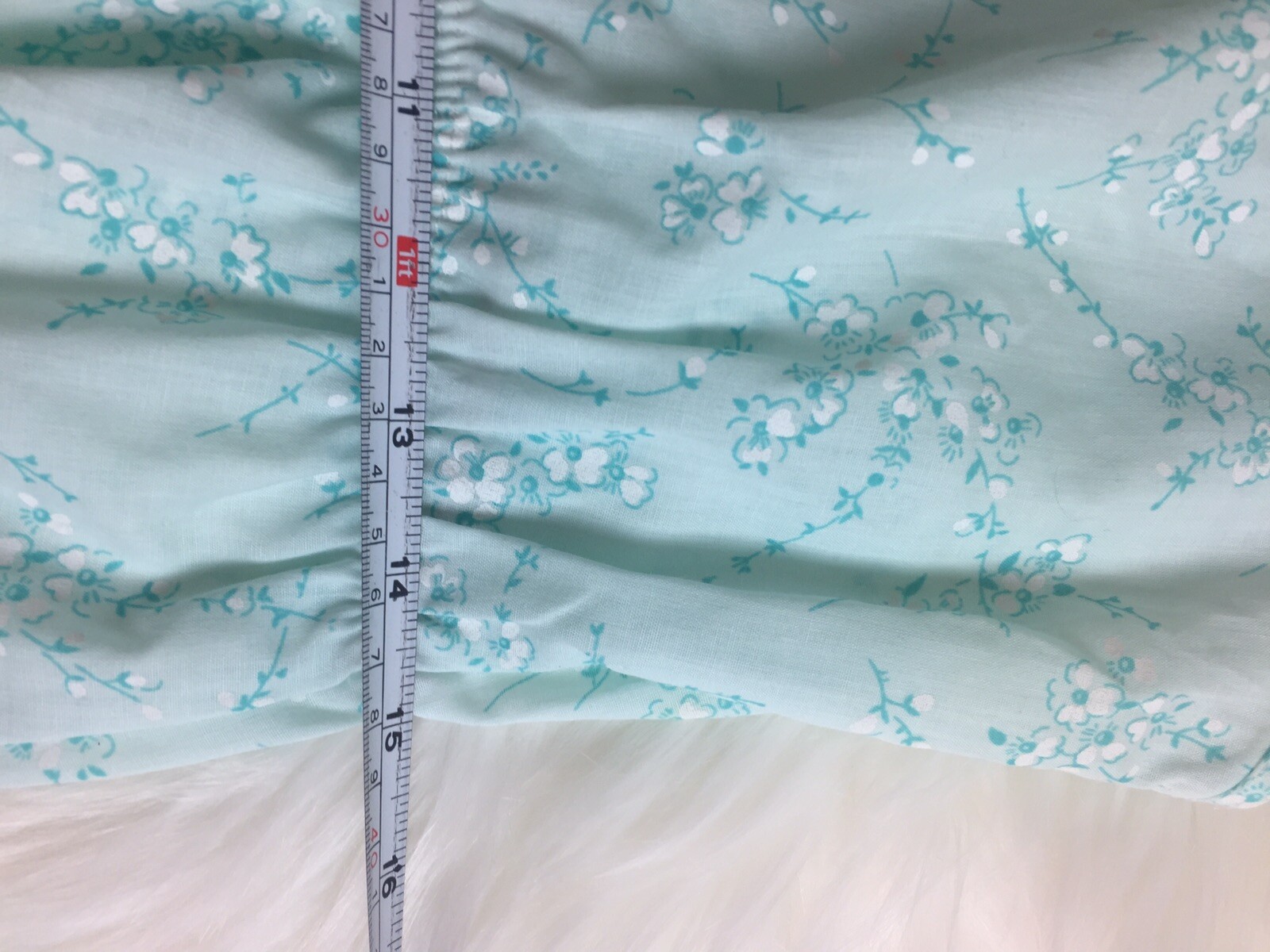 Womens 32-34 Size 15 Small Dutchmaid Nightgown Vintage Turquoise Floral H39