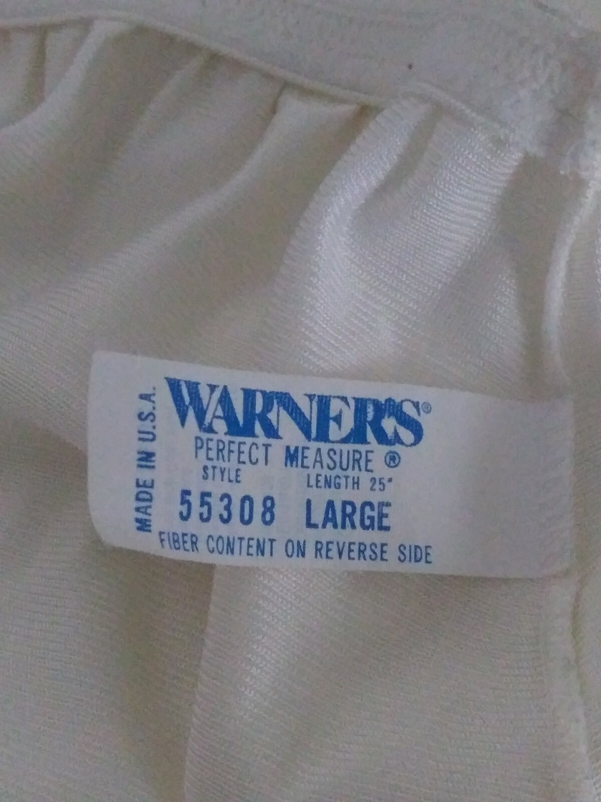 WARNERS PERFECT MEASURE 55308 HALF SLIP SATIN PEARL LARGE