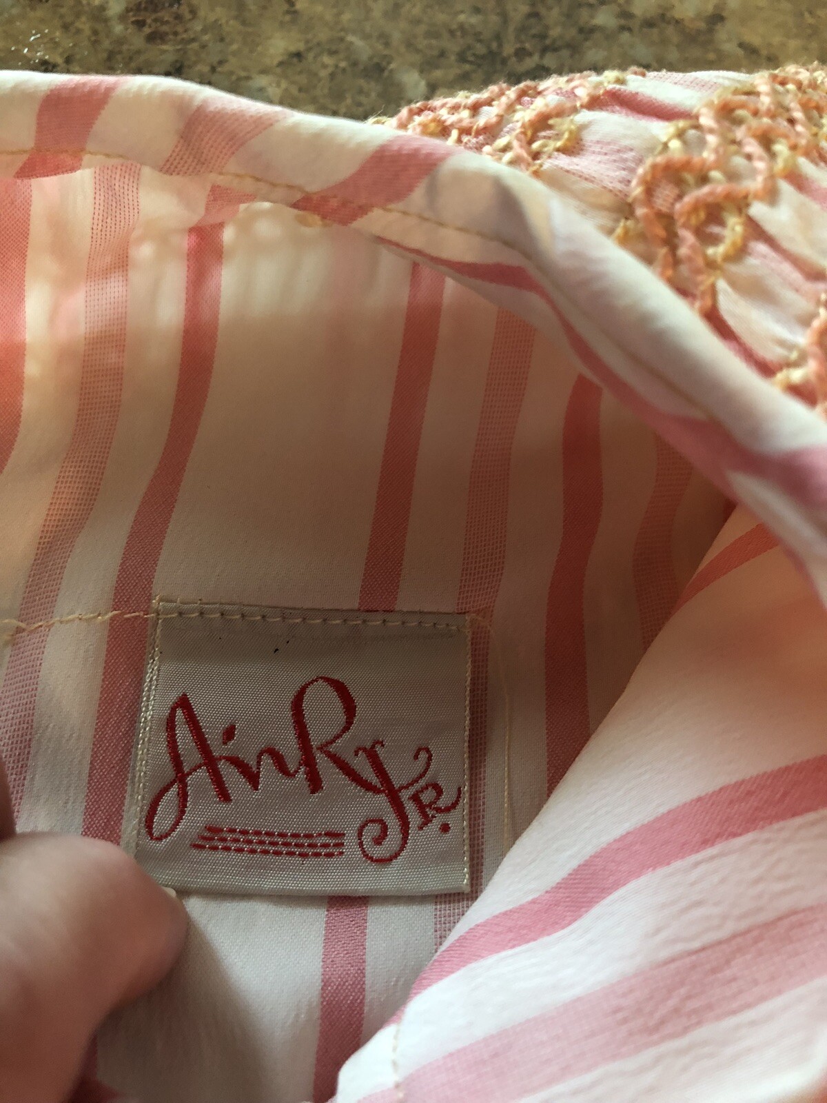 Vintage 1960s A’ n R Jr. Pink White Striped Dress “Whipped Cream” Fabric