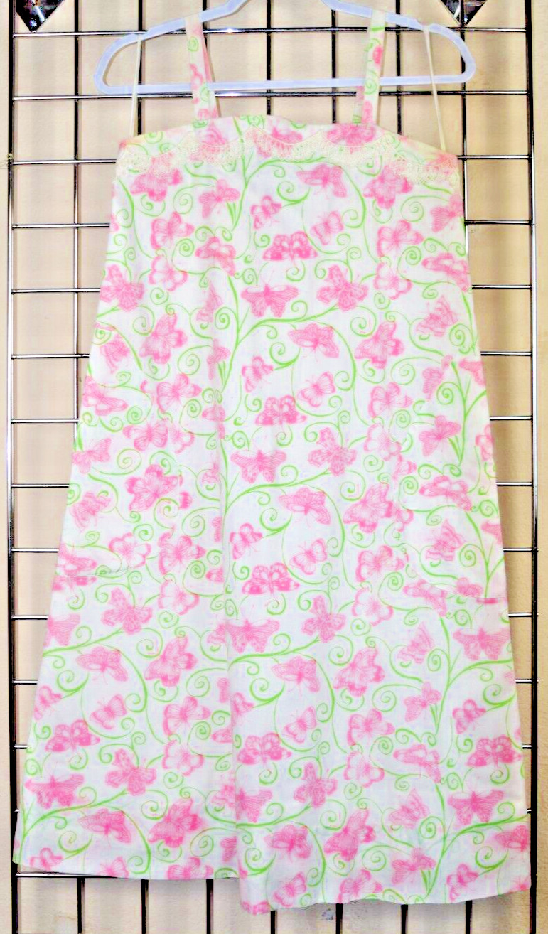Vintage Shift Dress Liza by Lilly Pulitzer Size 11/12 80s Pink Butterfly Made US