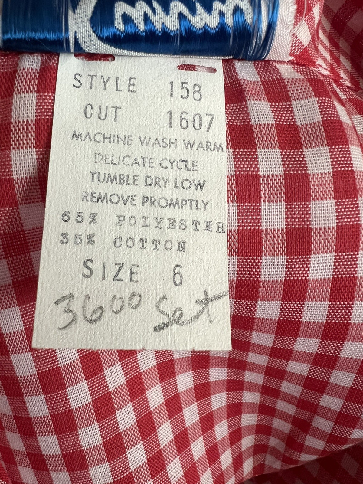 Vintage Sunny South Fashion Red Wht Gingham w Lace Sz 6 Blouse Classic Feminine