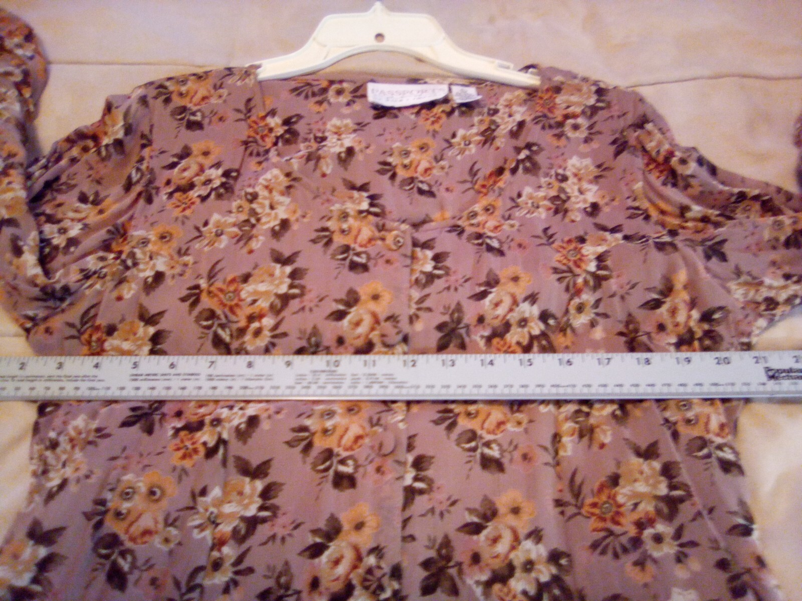 Vintage Passports Pier 1 Imports Long Sleeve Button Down Fit and Flare Dress