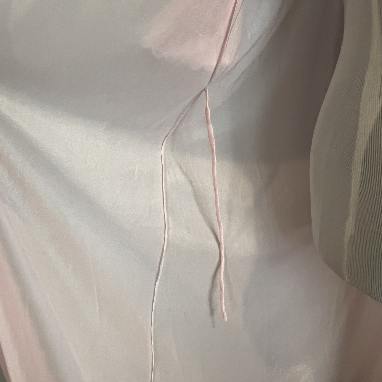 Paramount Nylon Peignoir Dressing Gown Pink Lace Women’s Size Medium / Large Vtg