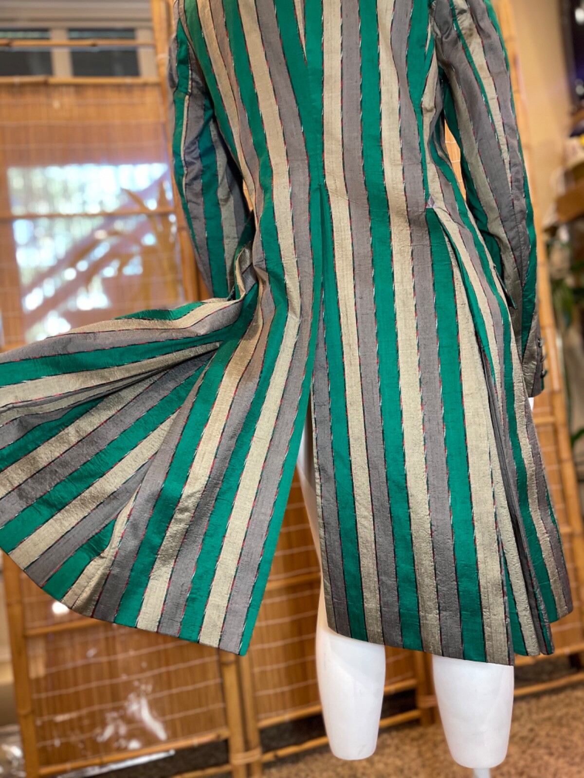 Vintage 80’s SILK STRIPED RIDING JACKET M Coat Equestrian Costume Event Costume