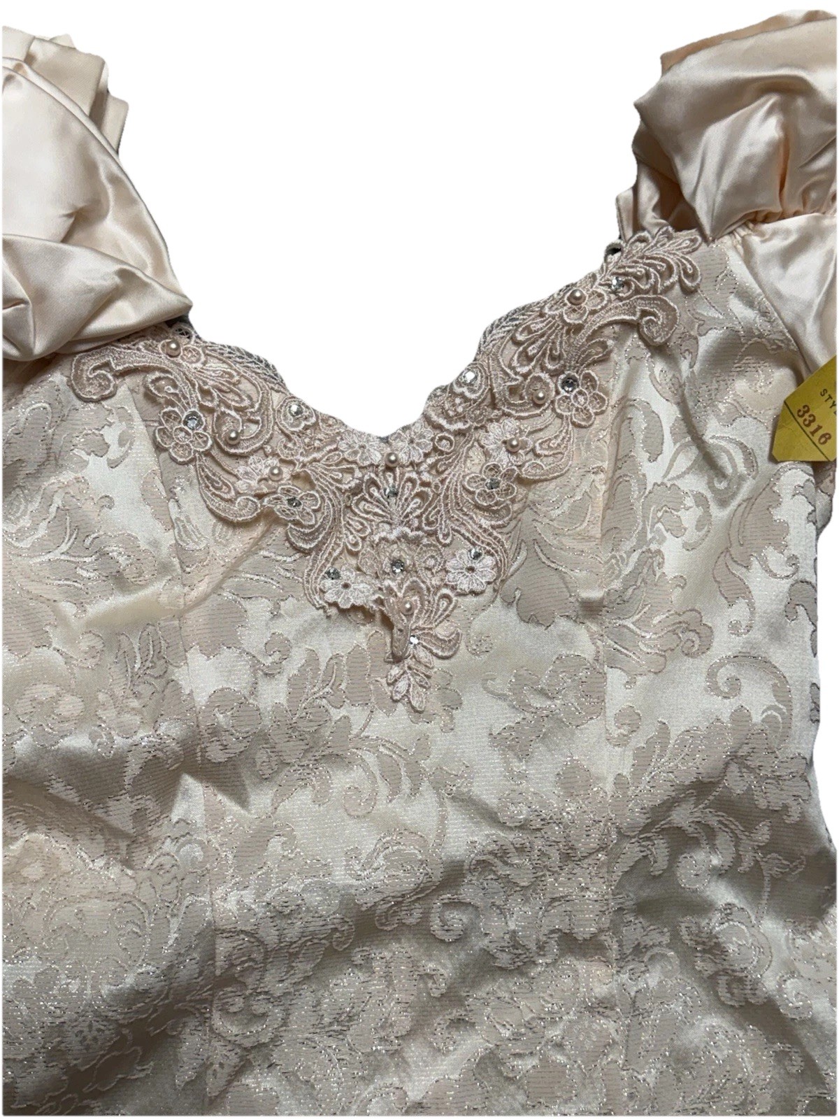 NWT NWD Vintage 80s 579 Zum Zum Brocade Puff Shoulders Cocktail Mini Dress