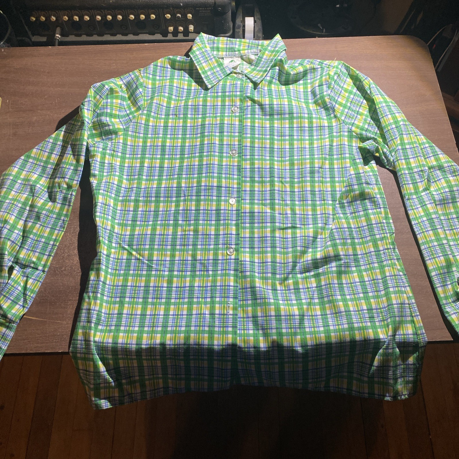 VINTAGE GIRL SCOUTS Adult Shirt Blouse Women’s 13/14 Cotton Blend 1970s