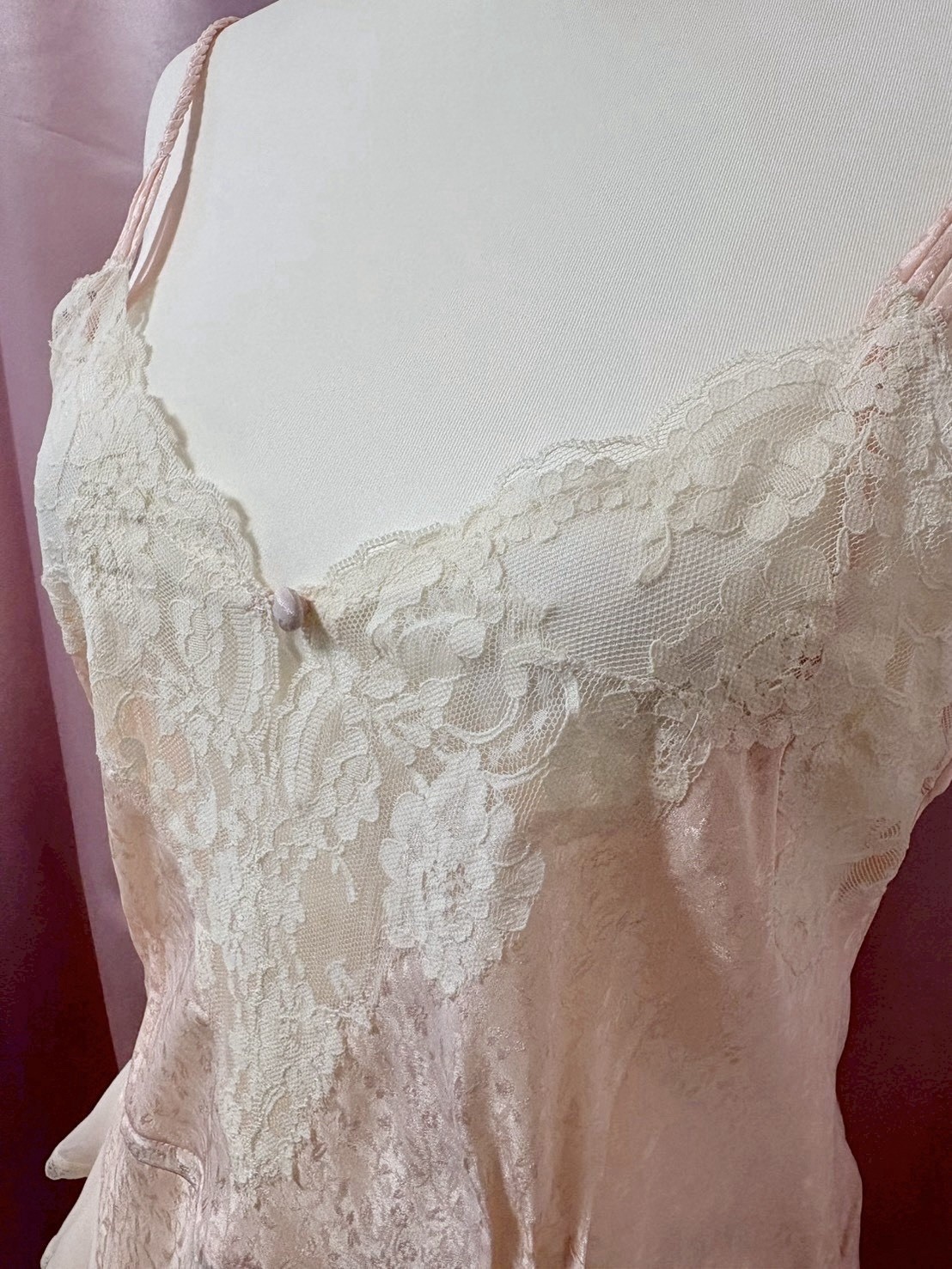 Vintage 1980s Victoria’s Secret Pink Satin Lace Teddy Lingerie Kawaii