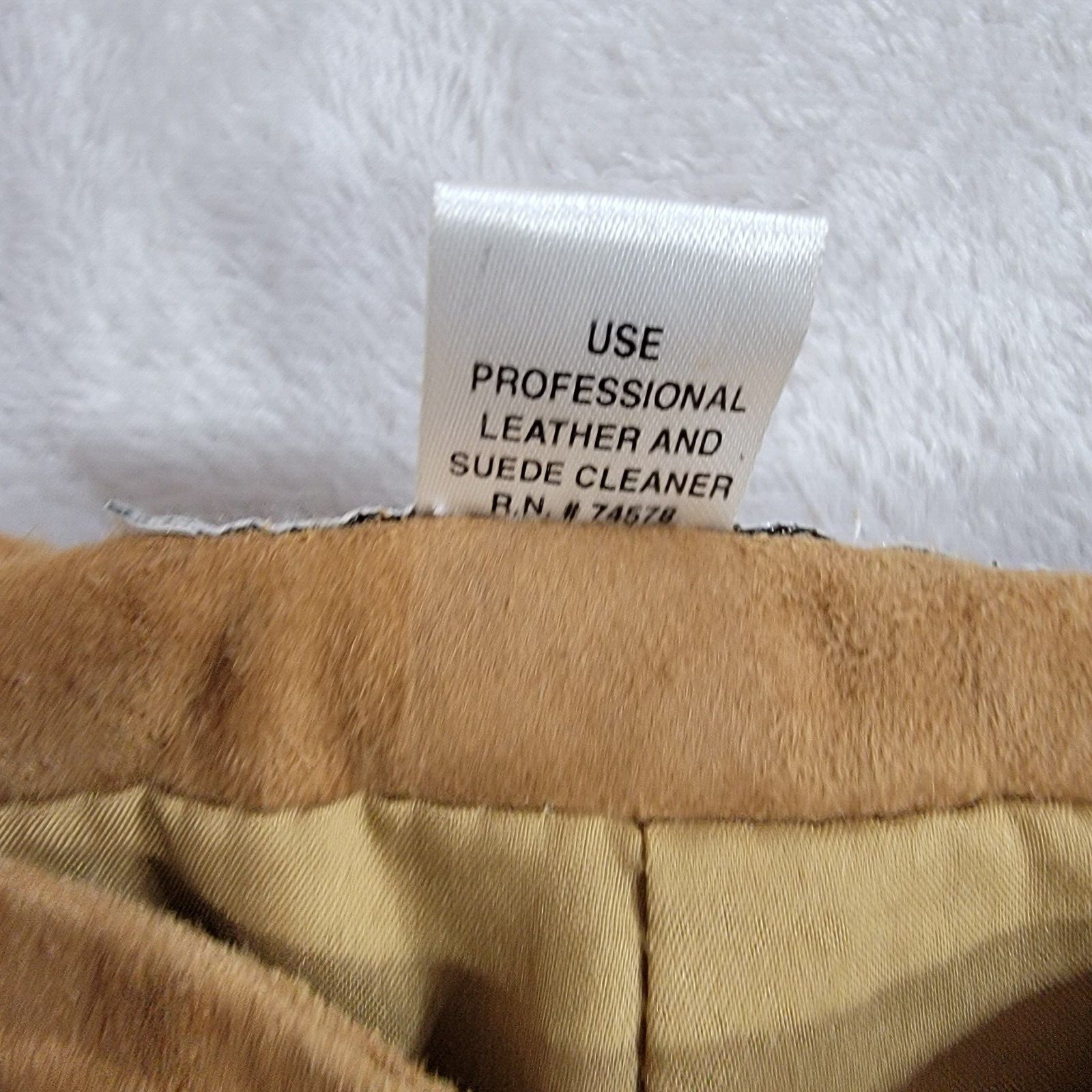 Vintage Lillie Rubin Pant Womens 10 Tan 100% Goat Suede High Rise Bell Bottom