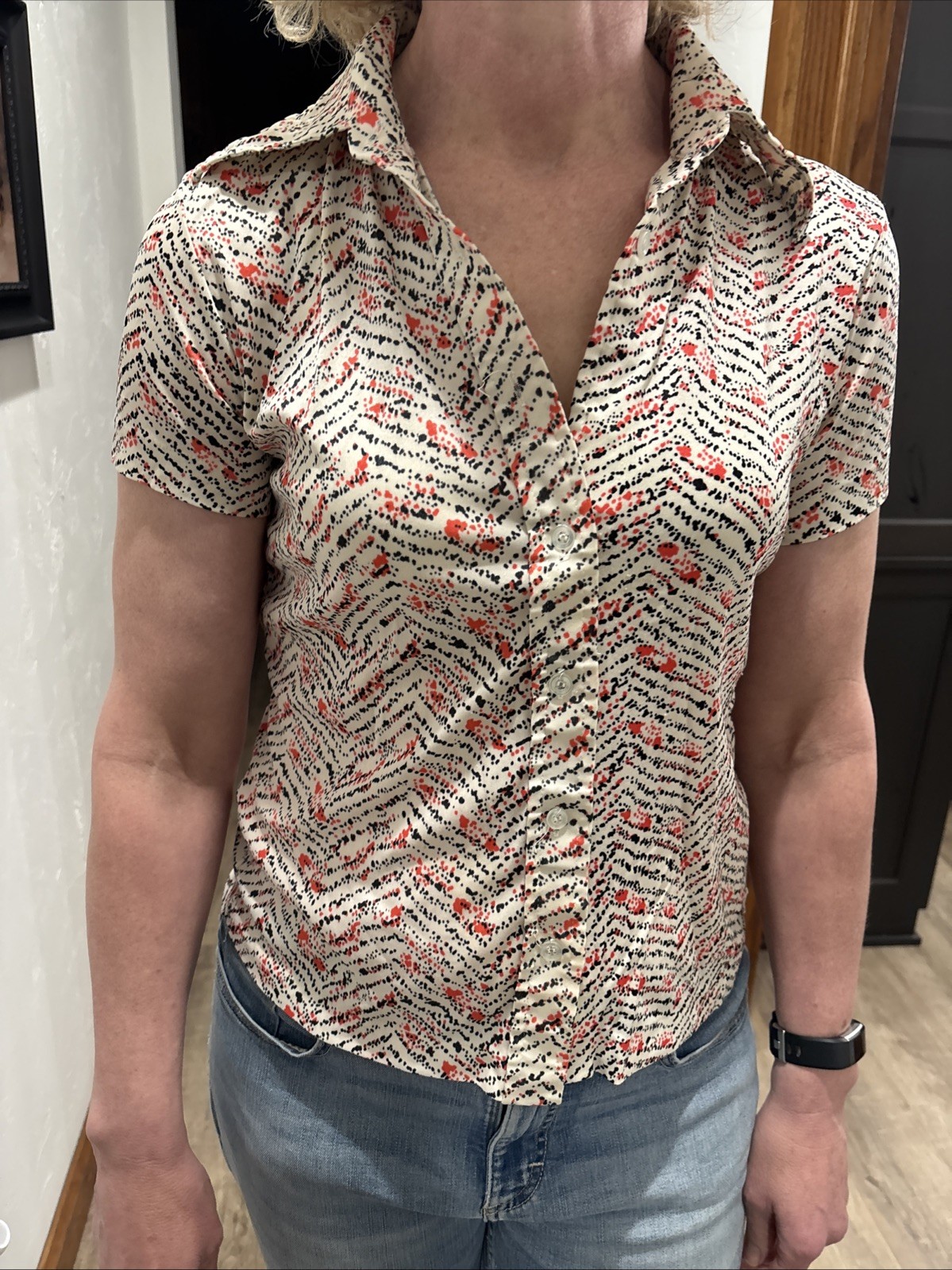 Vintage Womens Top. Silky Feel 100% Nylon Medium Kmart Brand 1970’s