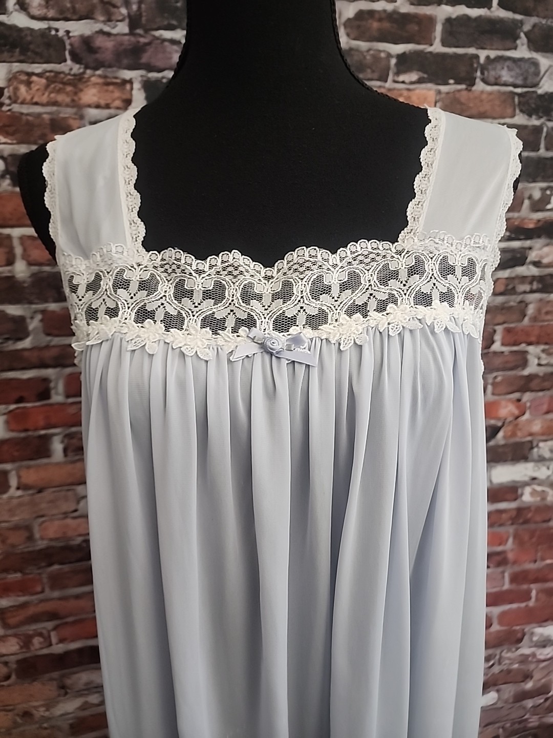 Vintage Nightgown Nighty Babydoll Slip Dress Lace 50’s 60’s Cottagecore New Blue