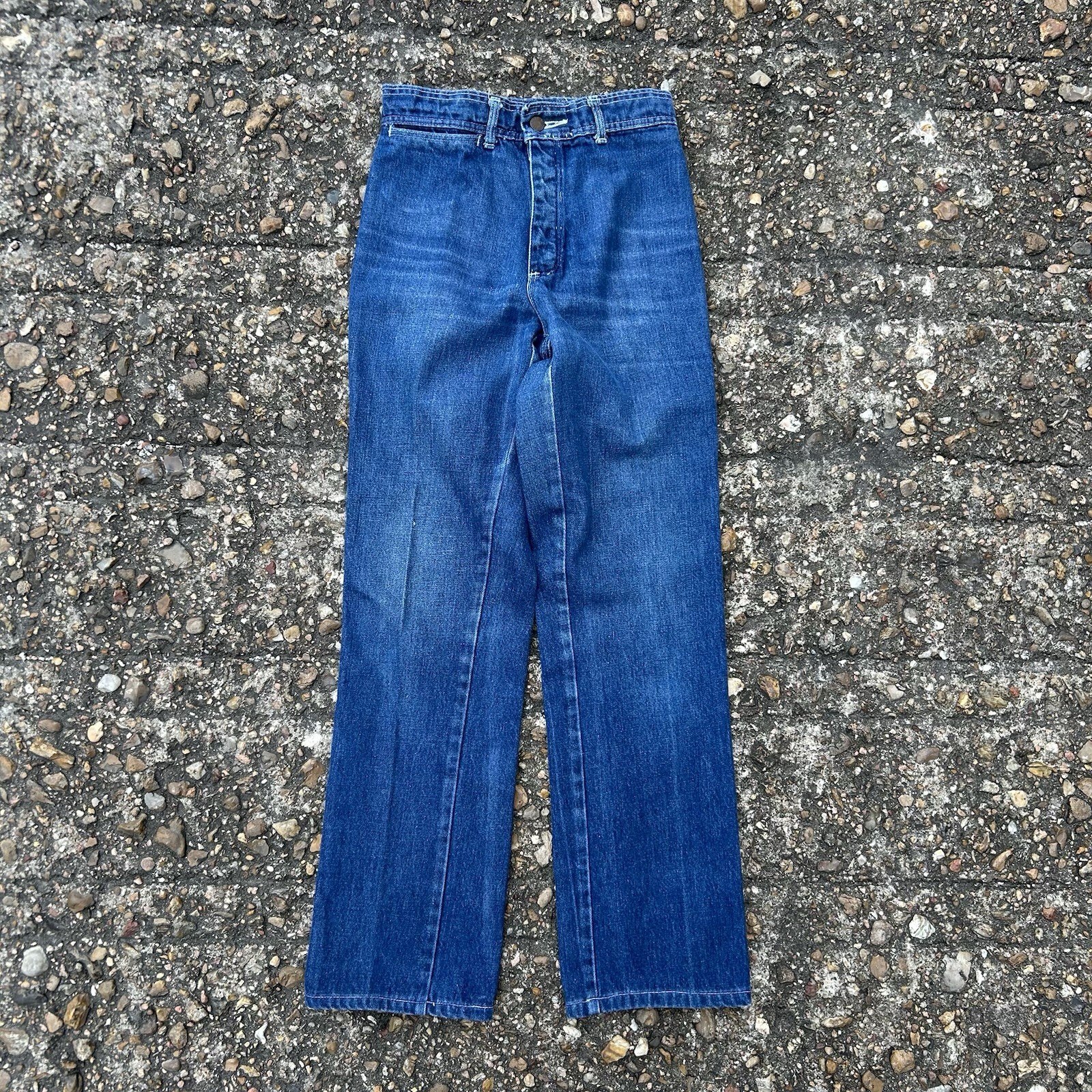 Vintage 60/70s Sticky Fingers Dark Blue Denim Pants Work Disco Straight Leg Rare
