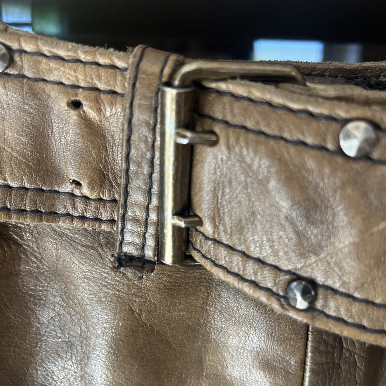 Vintage 60’s Beatle Vibe Women’s Leather Mini Skirt. Size 6 To 8 Cordoba London