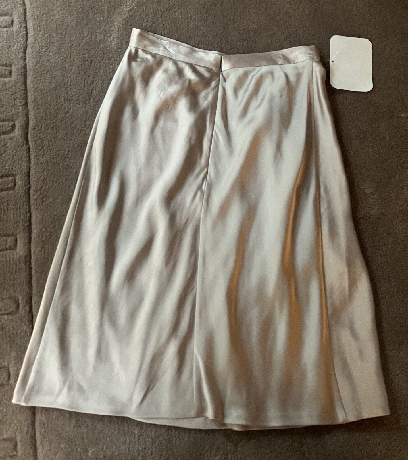 Vintage Valentino Roma, Silver 100% Silk Mini Skirt, Original Tags! Small