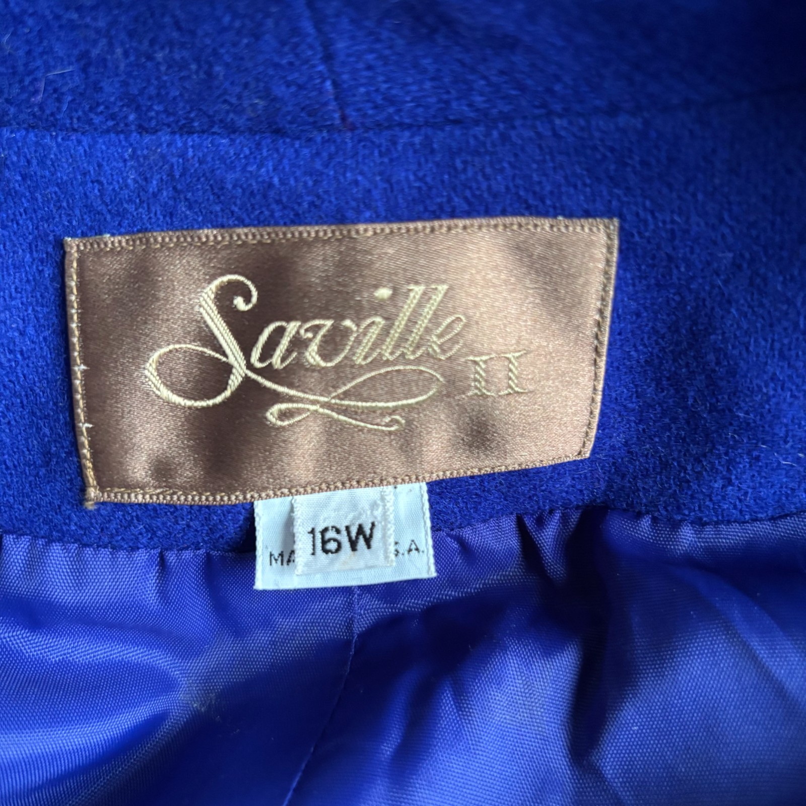 Vintage 1980s Saville II Blue Wool Swing Coat 16W