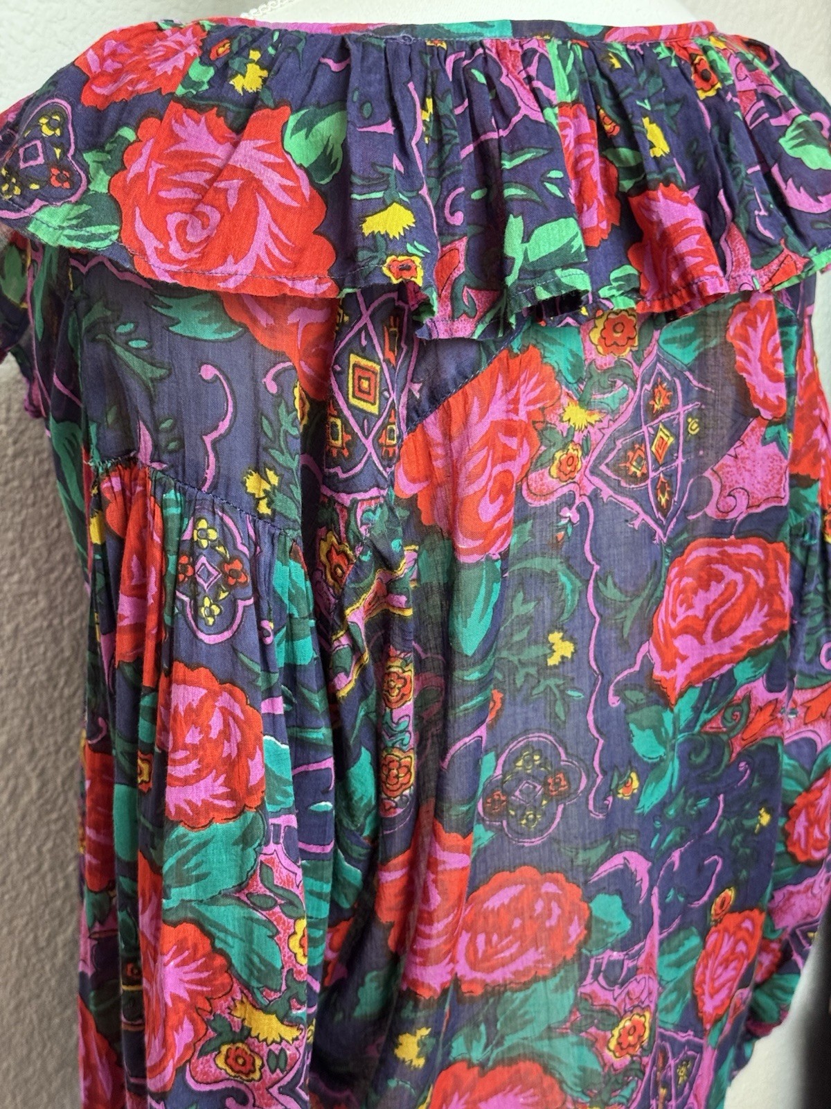 Vintage Speed Limit MPH Women’s SZ M Ruffle Blouse Floral Y2K Boho 90s