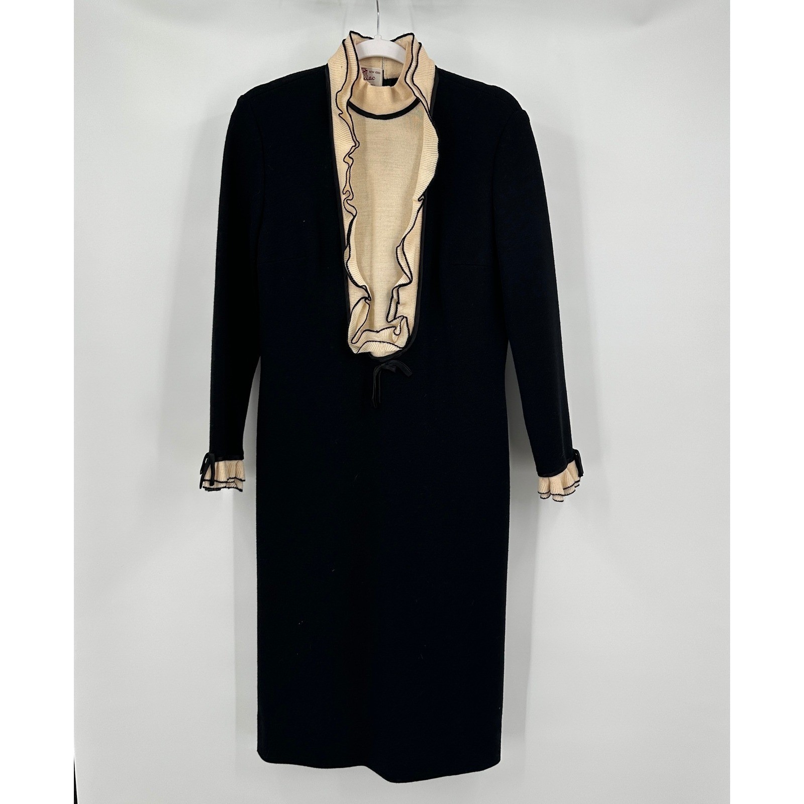 Cadillac Womens Vintage Mid Century Mod 60s Wool Knit Dress Size M Elegant FLAW