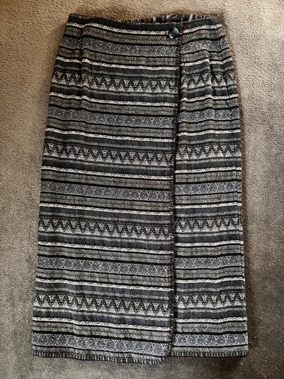 Best American Clothing Co. Striped Geometric Long Wrap Skirt, Size 11/12