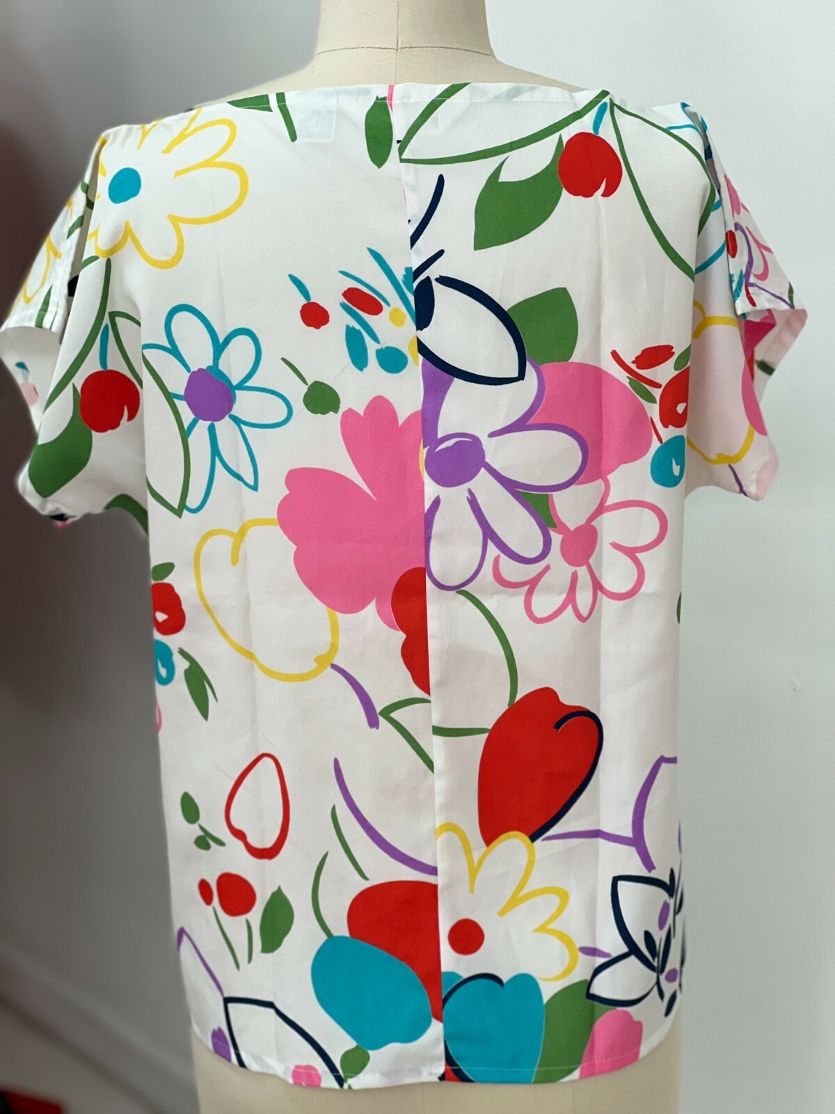 Susan Hutton multicolored drawn floral blouse 10