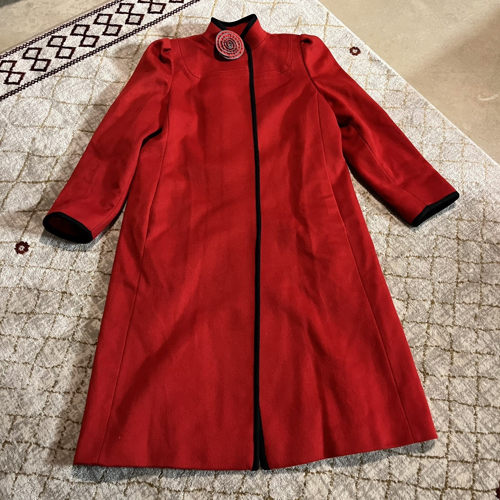 Vintage Worumbo a Stevens Fabric Fashioned by Jill Jr. 100% Wool Red Pea Coat