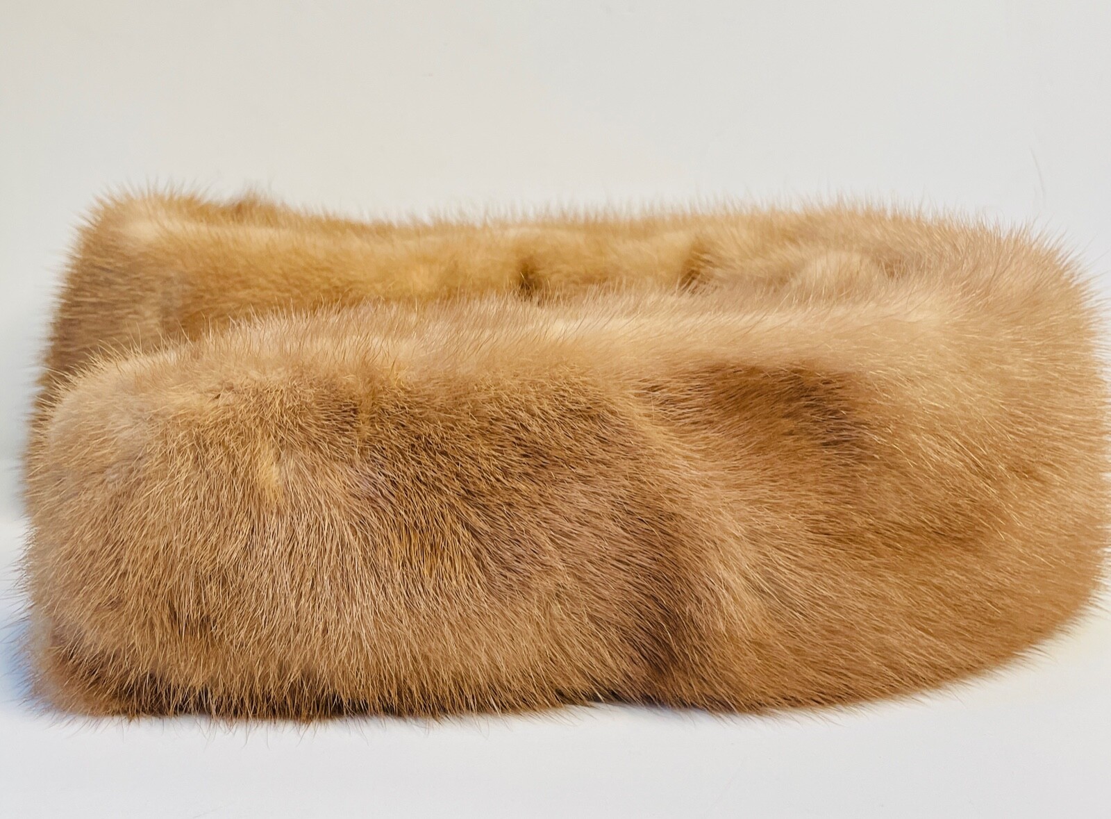 VTG 50’S-60’S LOVELY!! TAN AUTUMN HAZE MINK FUR STOLE COLLAR WRAP SCARF