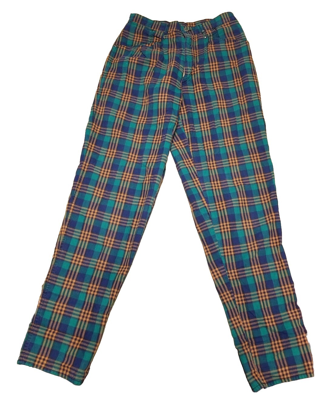 RARE Vtg 80s FIORUCCI Plaid Pants US 30-31 Punk Designer Italy Retro Grunge 70s