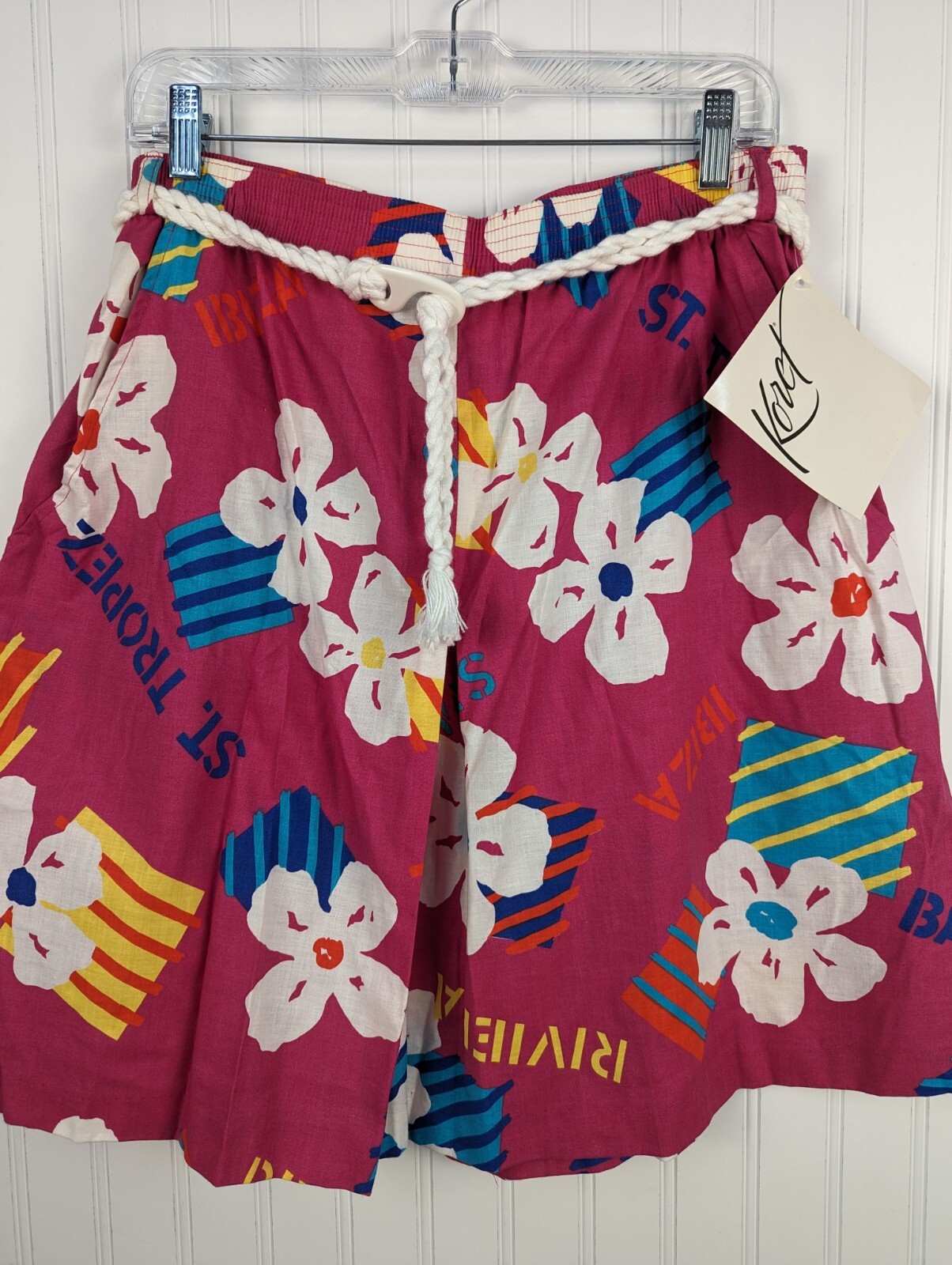 Vintage Koret Women’s Skirt Skort Retro Cruise Floral Travel Destination Large