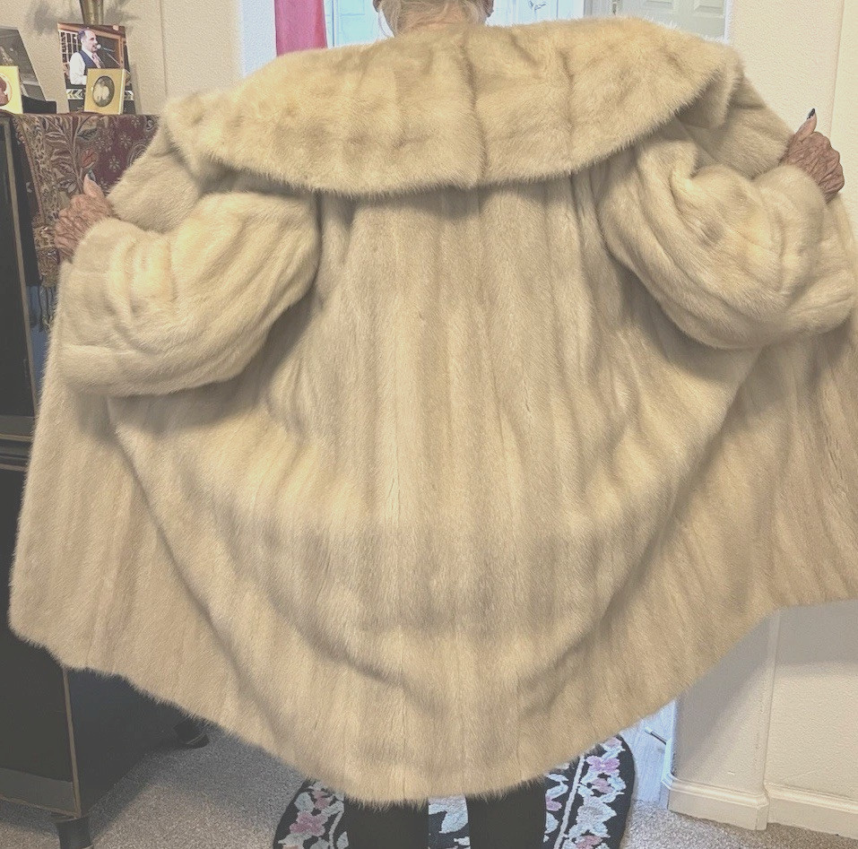Vintage 1967 Special Order Genuine Blonde Mink Coat- 16 Full Skins-silk Lining